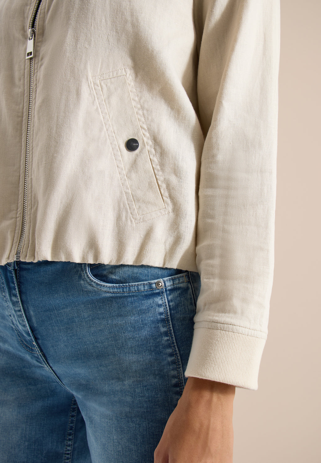 Blouson aus Leinen mit Zipper