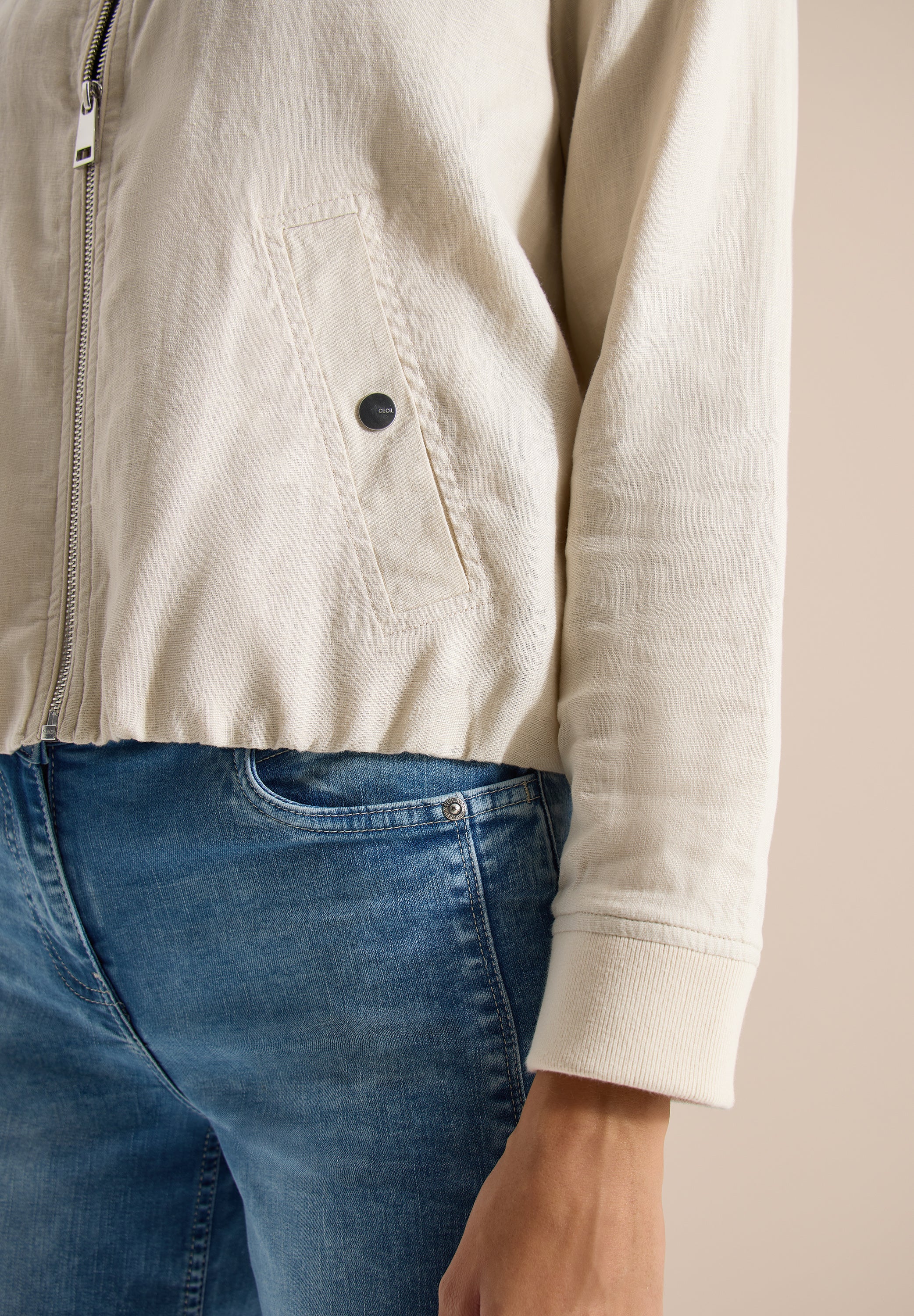 Blouson aus Leinen mit Zipper