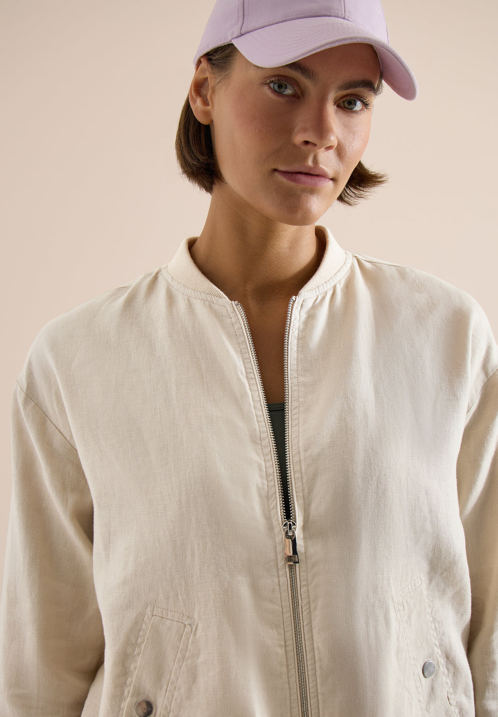 Blouson aus Leinen mit Zipper