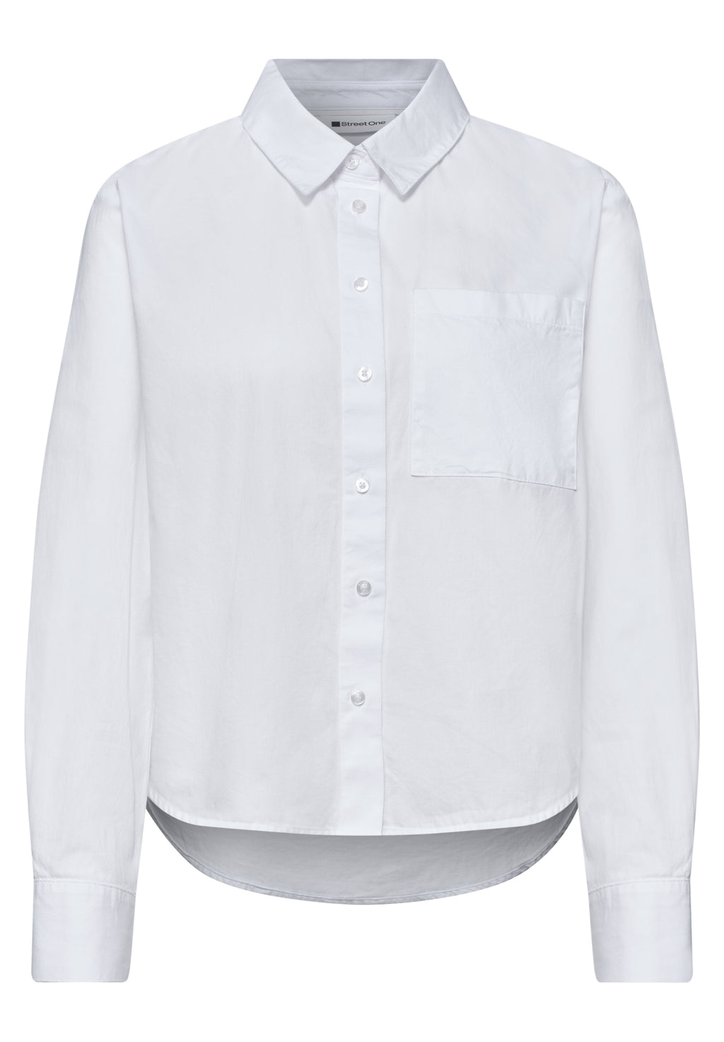 Langarm Bluse mit Hemdkragen aus Twill