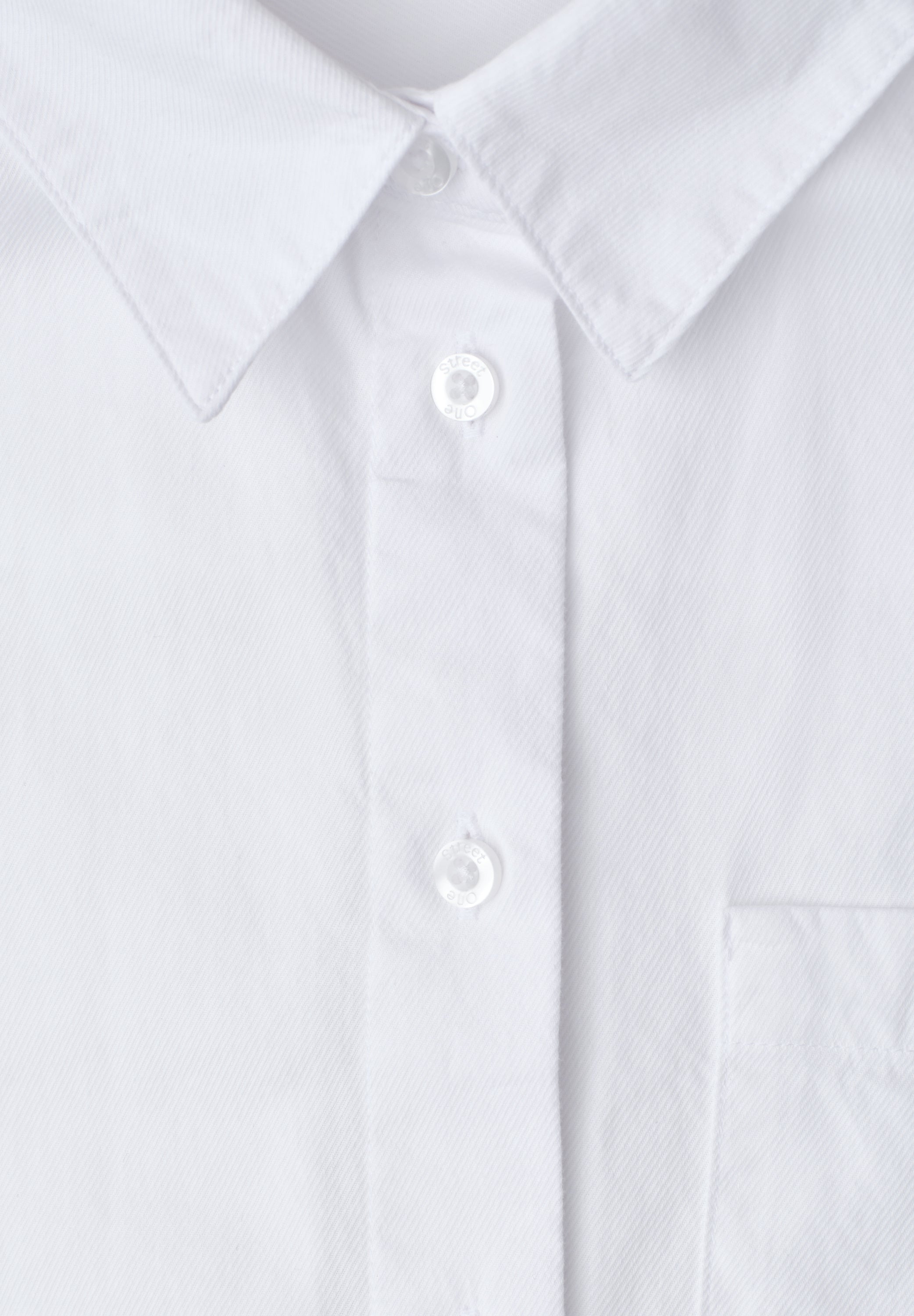 Langarm Bluse mit Hemdkragen aus Twill