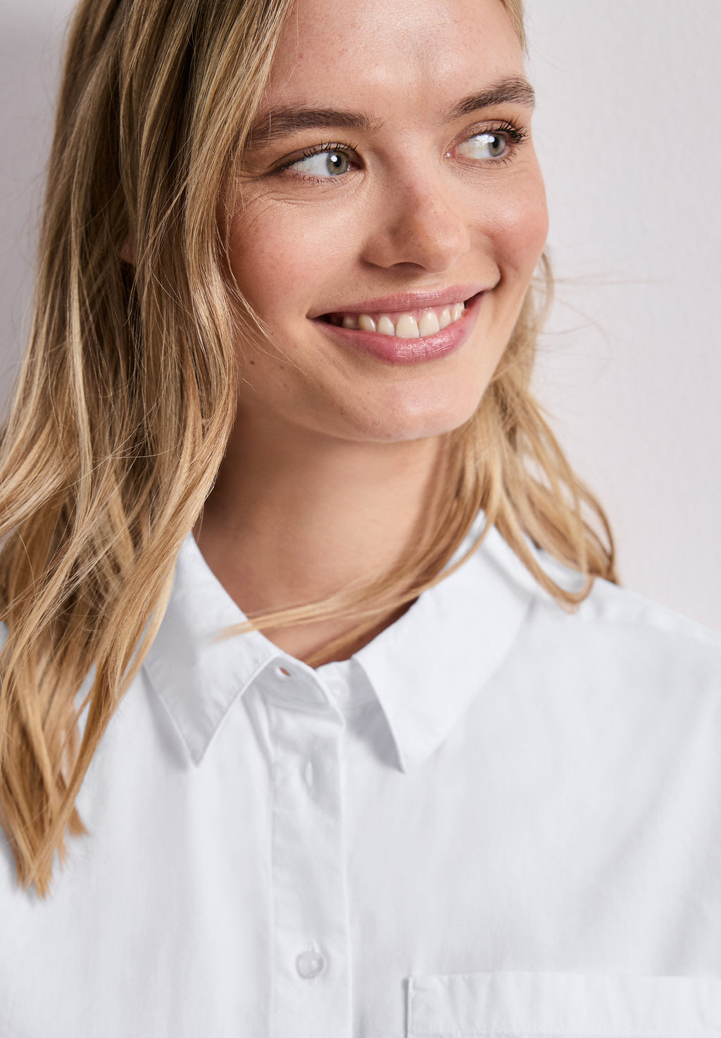 Langarm Bluse mit Hemdkragen aus Twill
