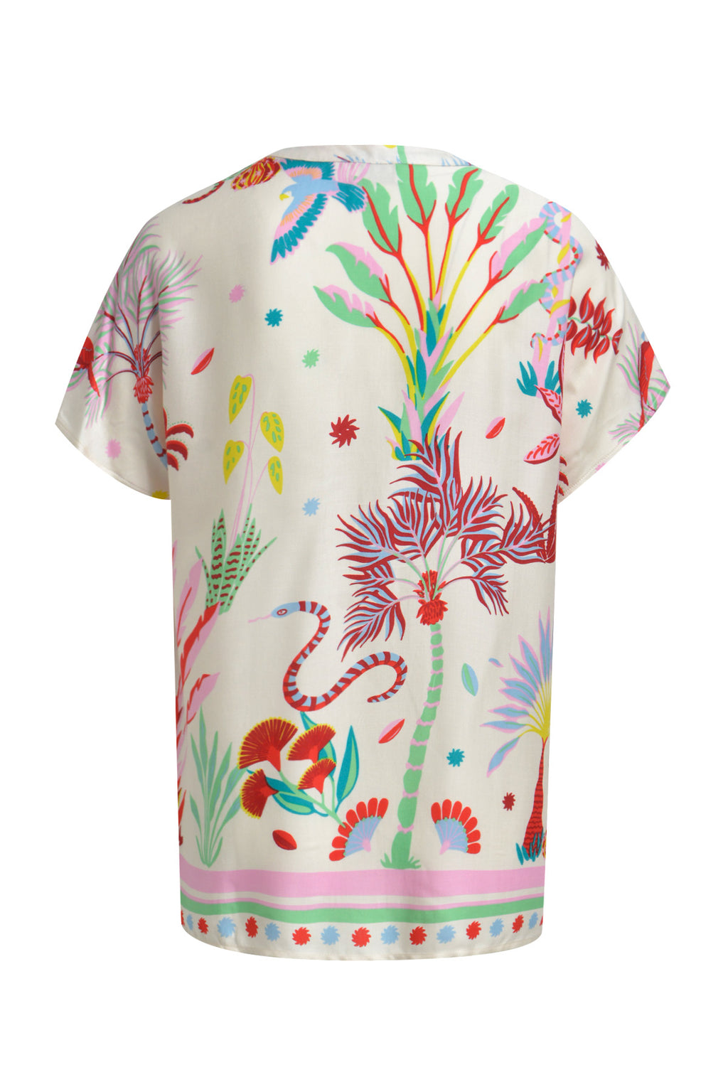 sleeveless blouse w neckpanel + v-neck