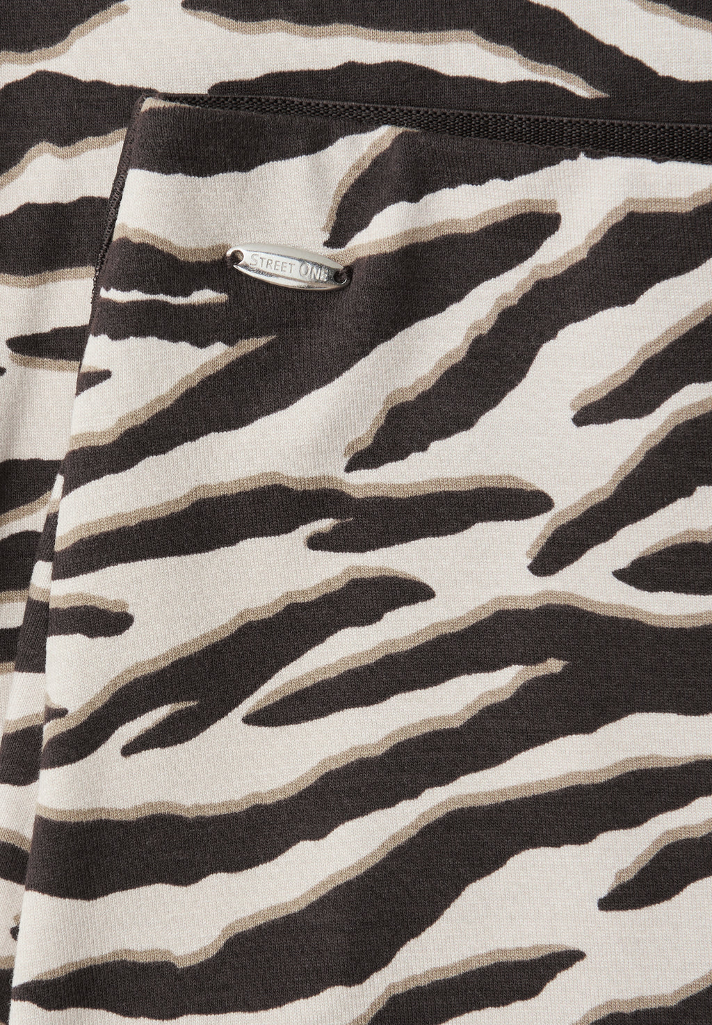Midi-Rock mit Schlitz und Animal Print