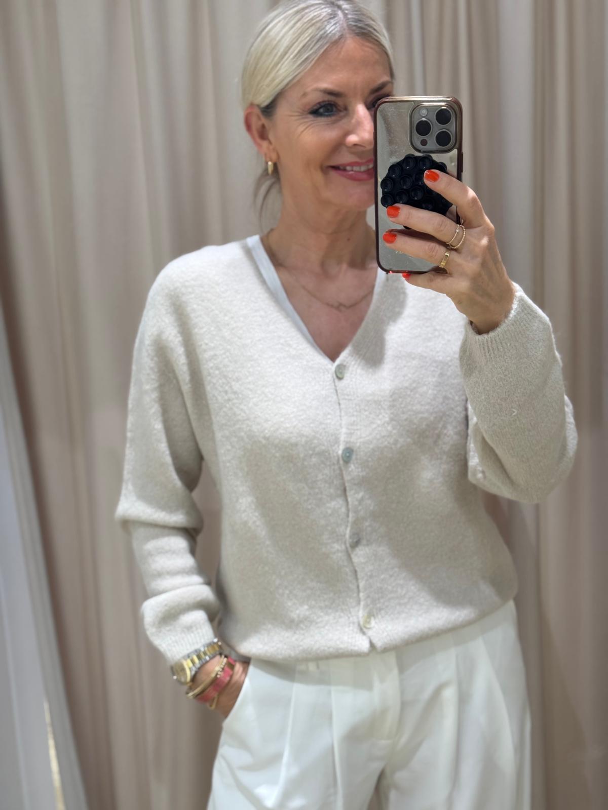 Da.Jacke Strick/Wirk - Bella Italia - beige - one size