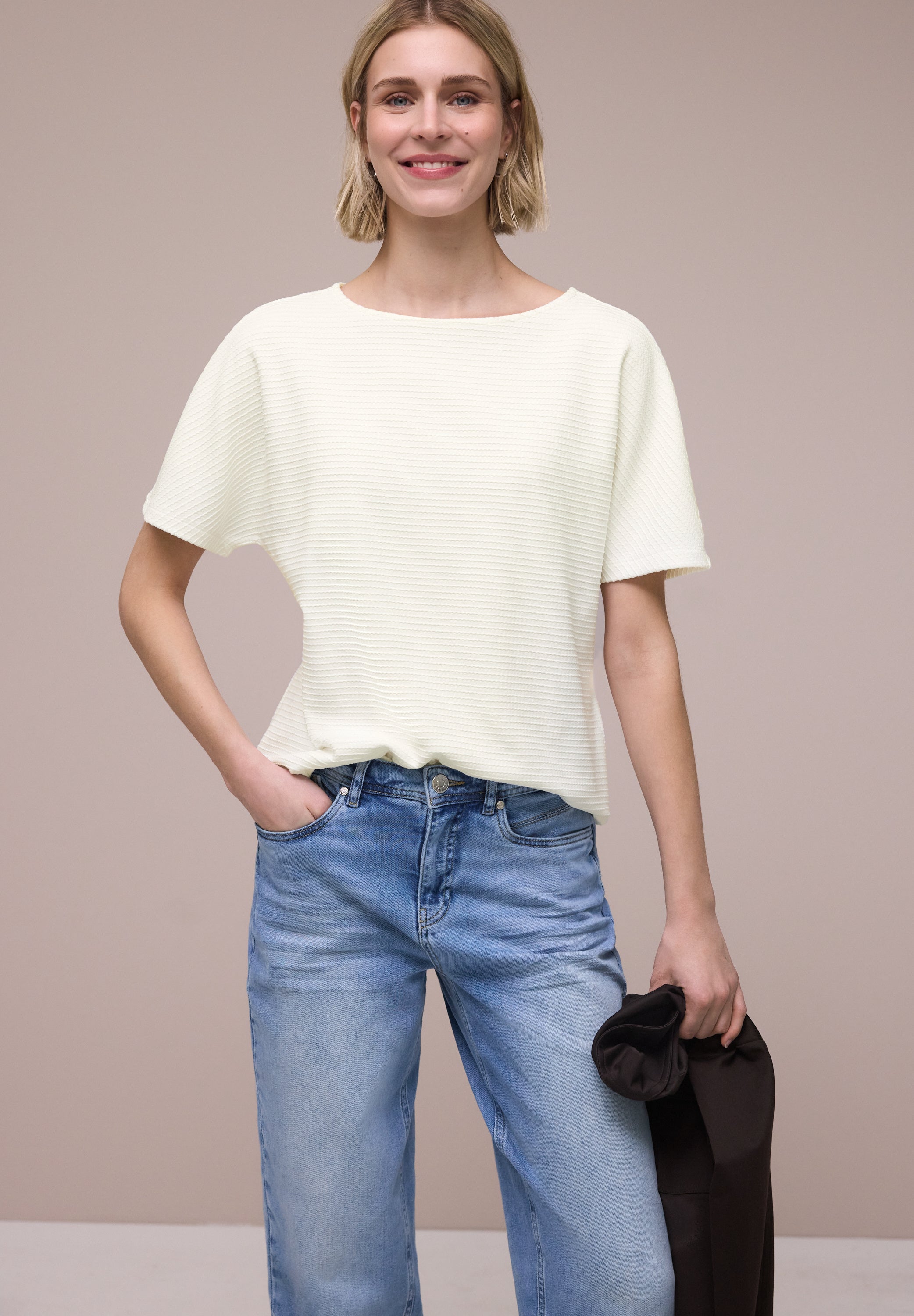 Dropped Shoulder Shirt mit Struktur