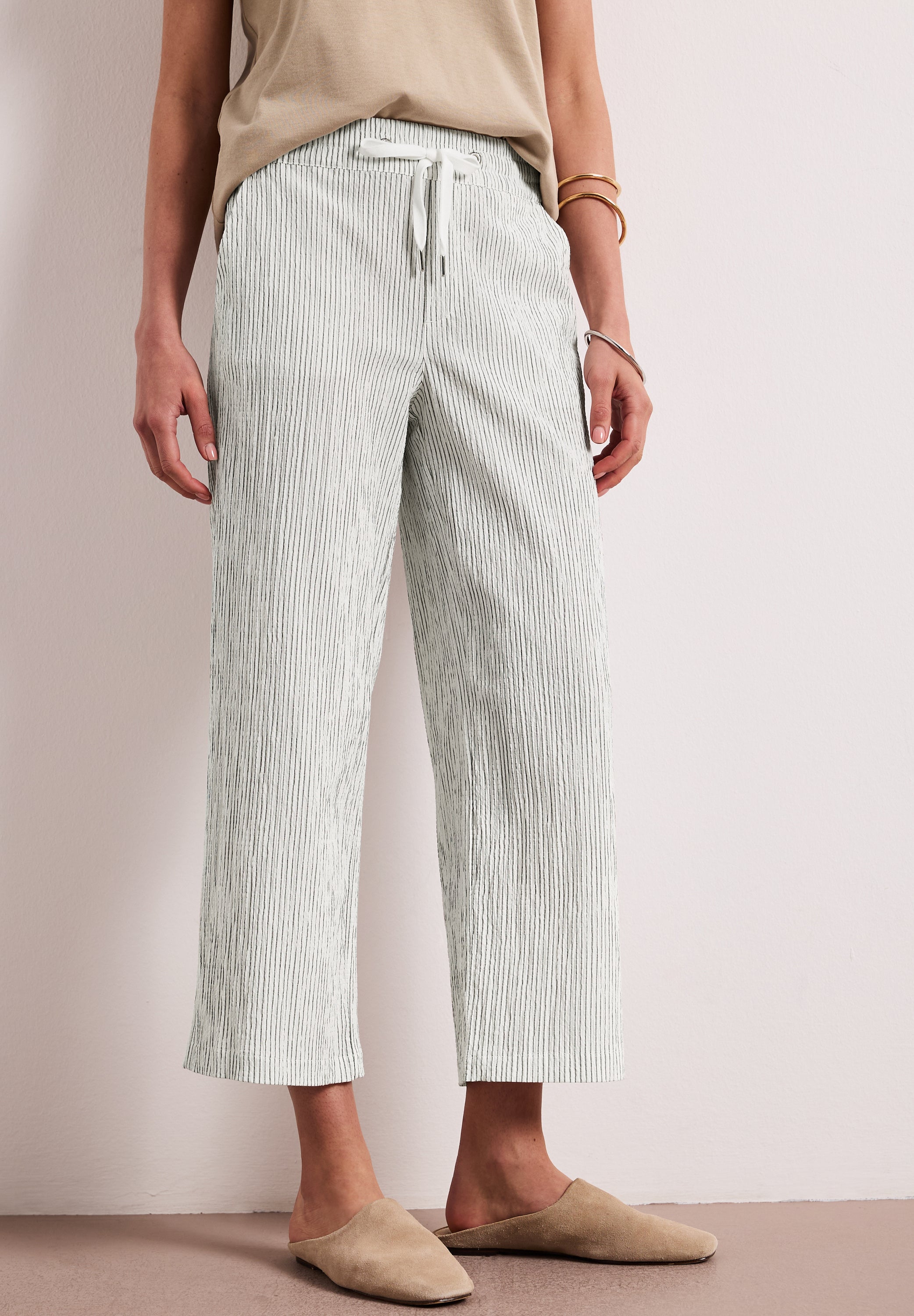 Wide Leg Hose im Loose Fit mit Streifen