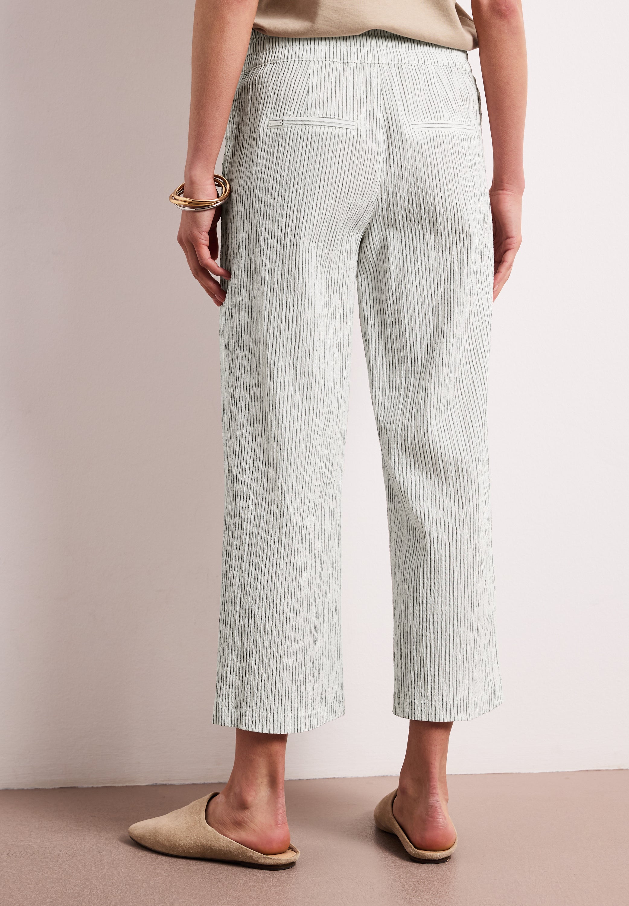Wide Leg Hose im Loose Fit mit Streifen