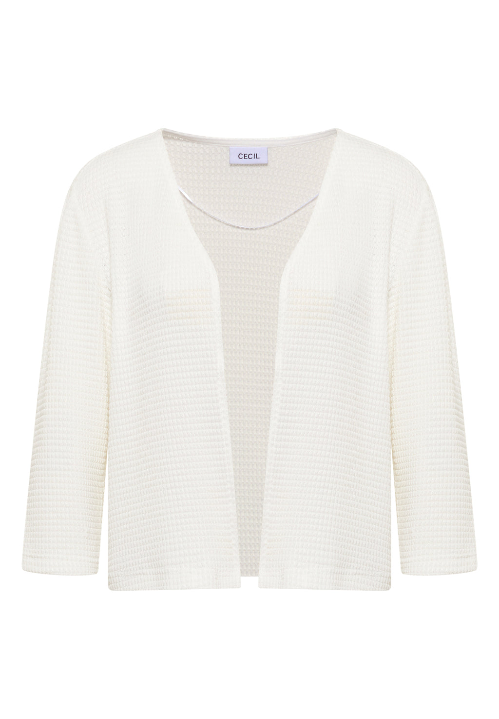Offene 3/4-Arm Jacke im Ajour-Look