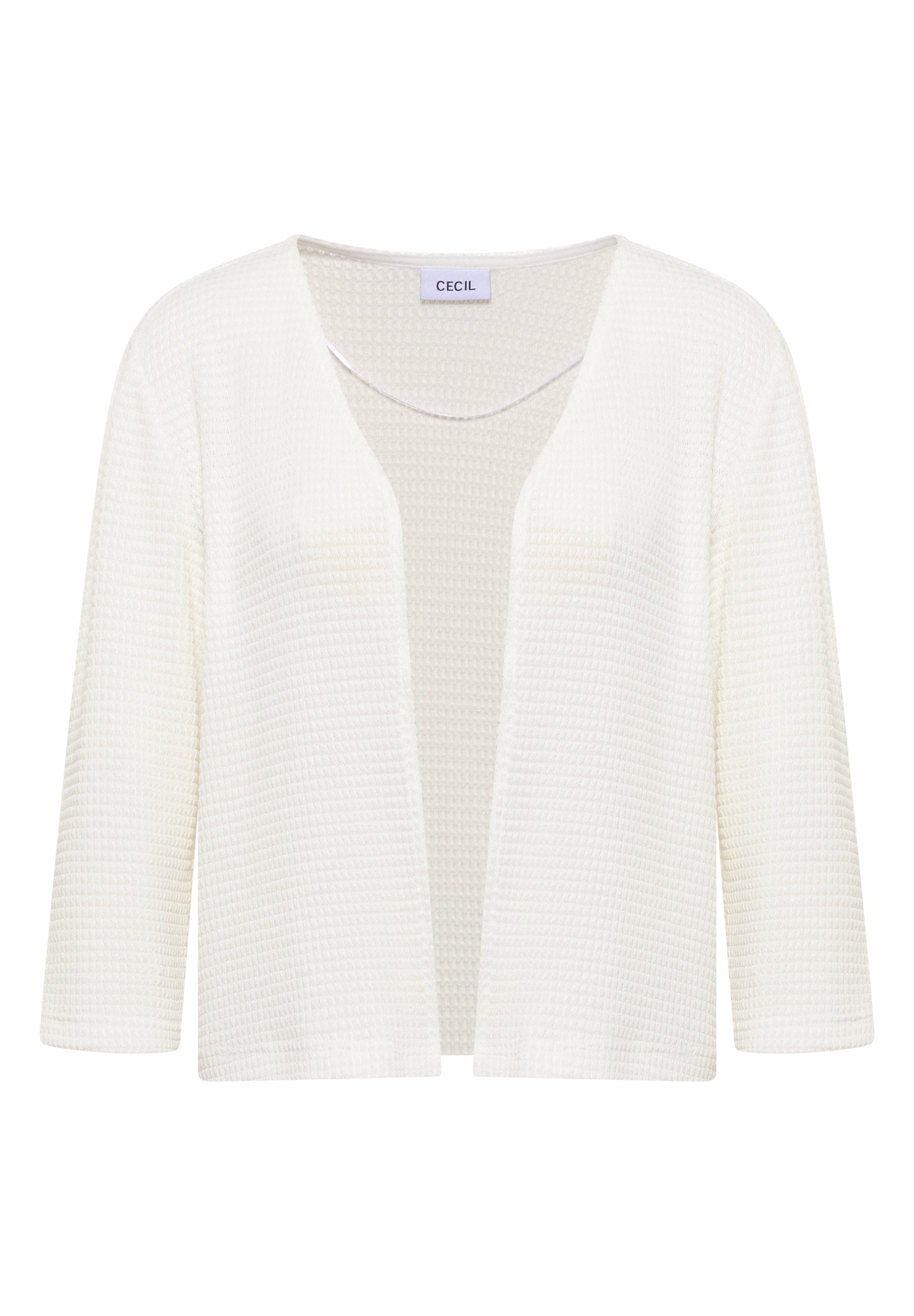 Offene 3/4-Arm Jacke im Ajour-Look