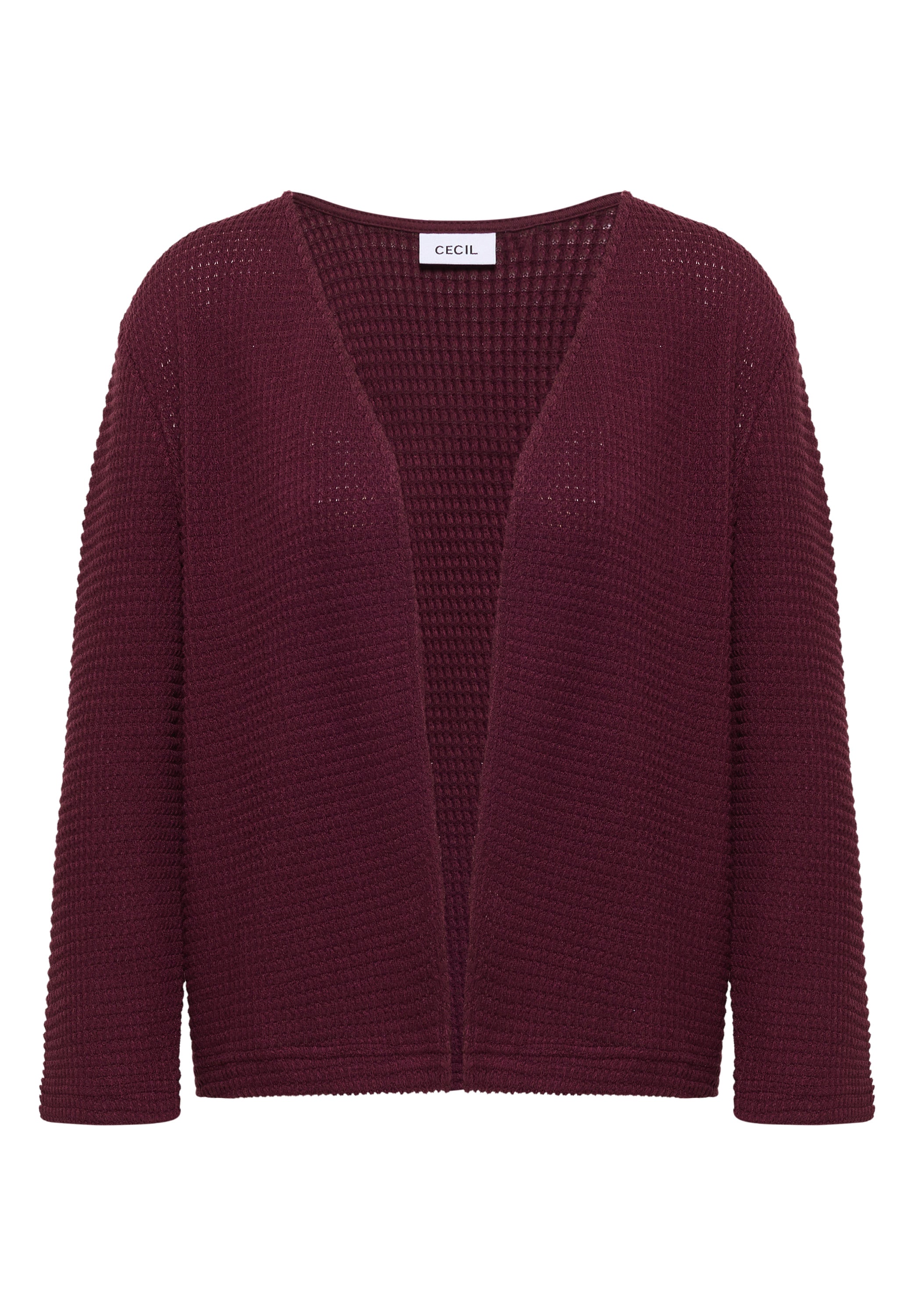Offene 3/4-Arm Jacke im Ajour-Look