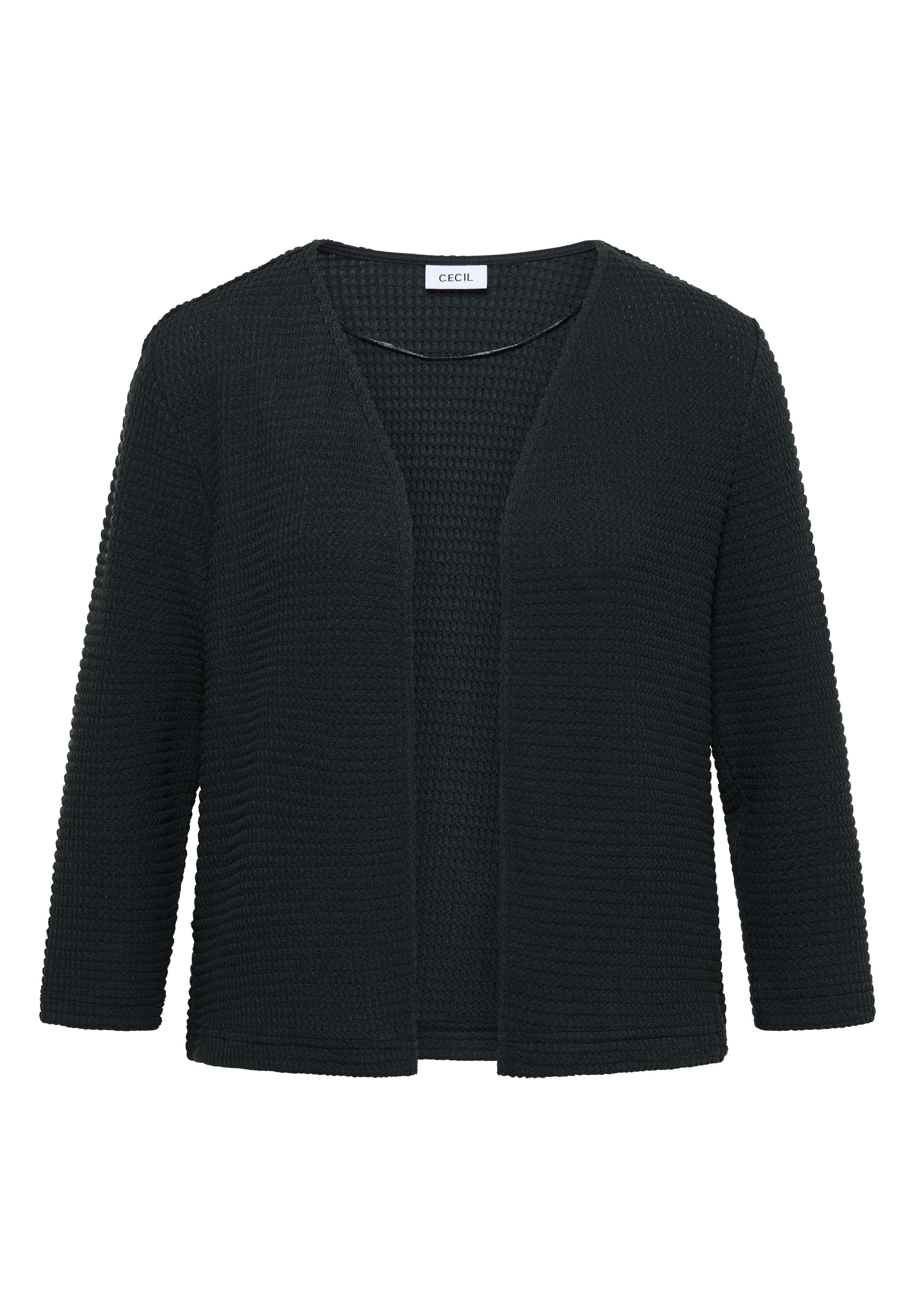 Offene 3/4-Arm Jacke im Ajour-Look