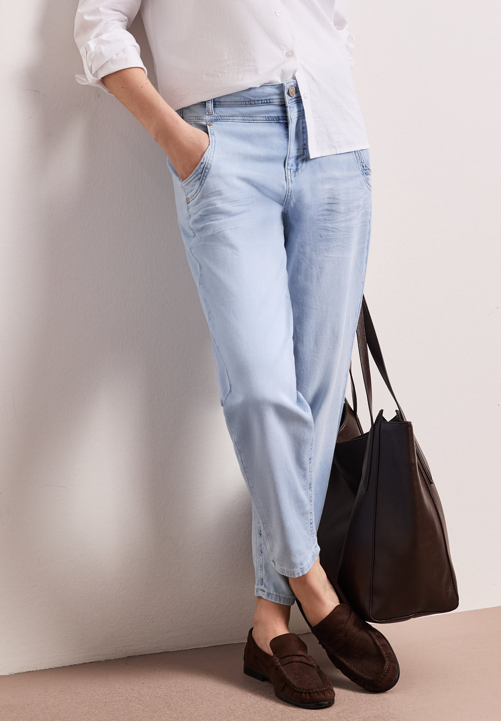 High Waist Barrel Leg  Jeans im Loose Fit