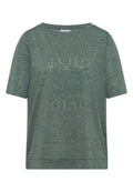T-Shirt in Leinen-Optik mit Print