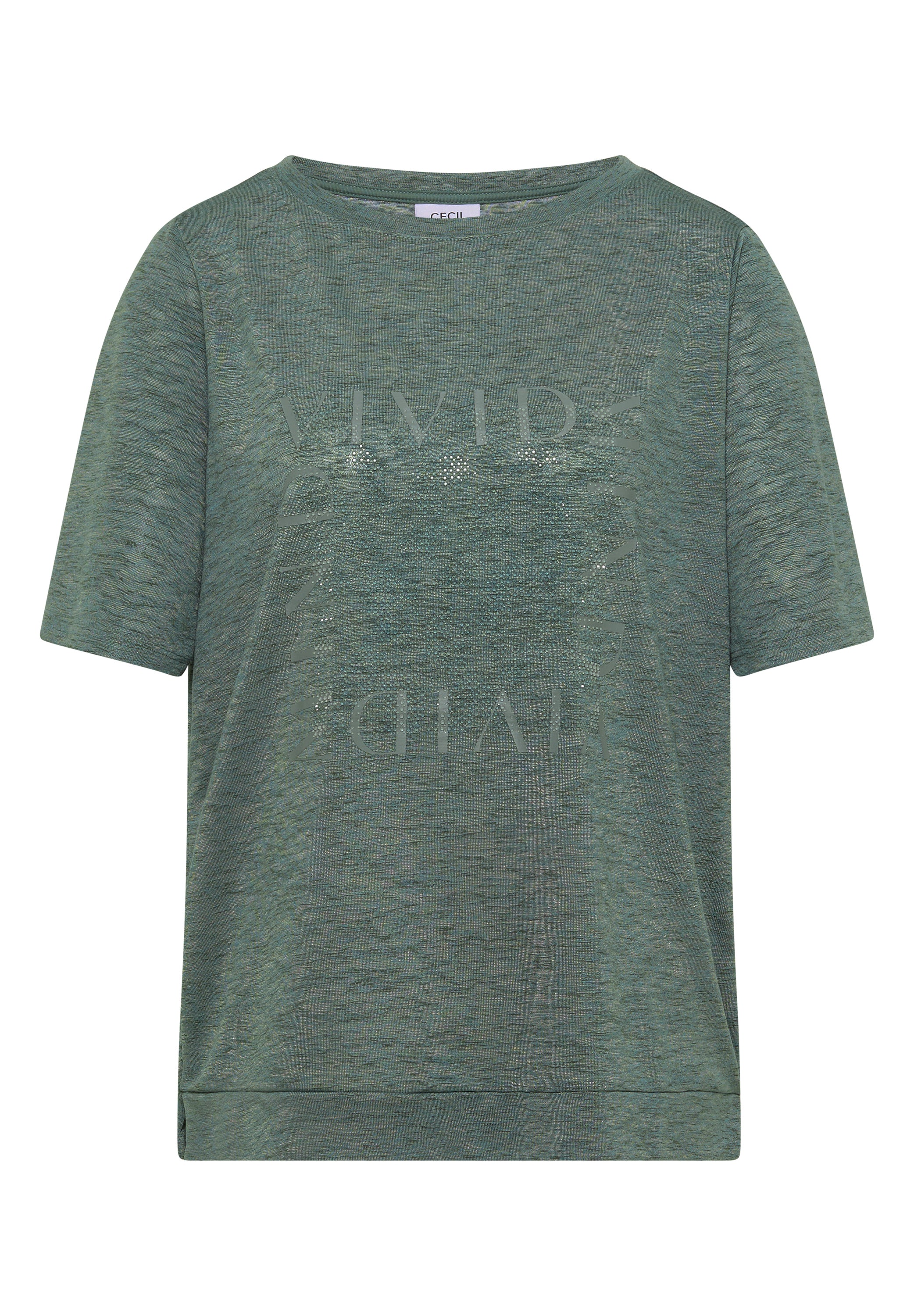T-Shirt in Leinen-Optik mit Print