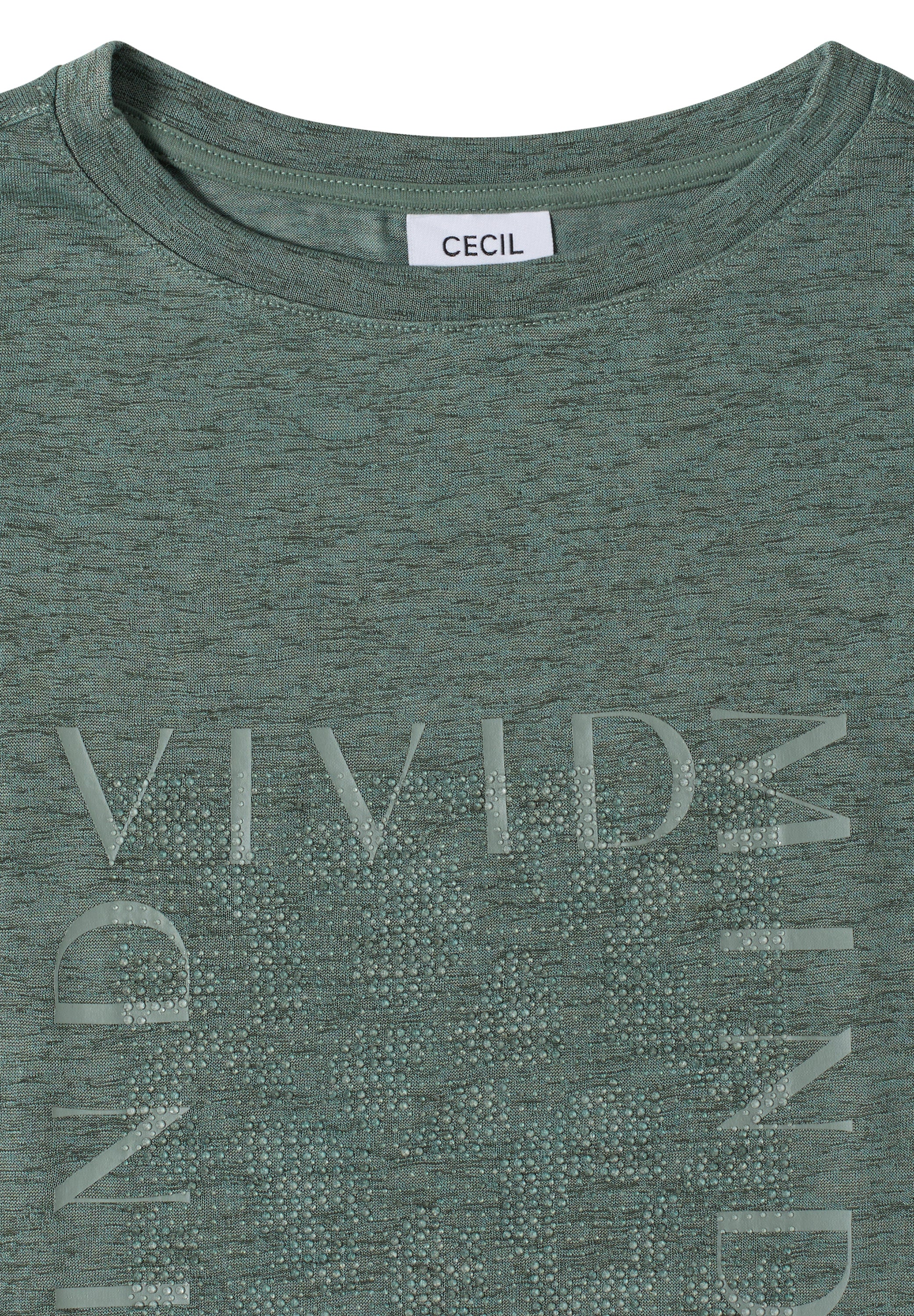 T-Shirt in Leinen-Optik mit Print