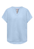 Dropped Shoulder Bluse aus Leinenmix