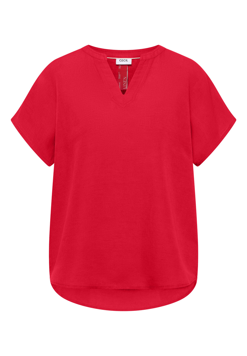 Dropped Shoulder Bluse aus Leinenmix