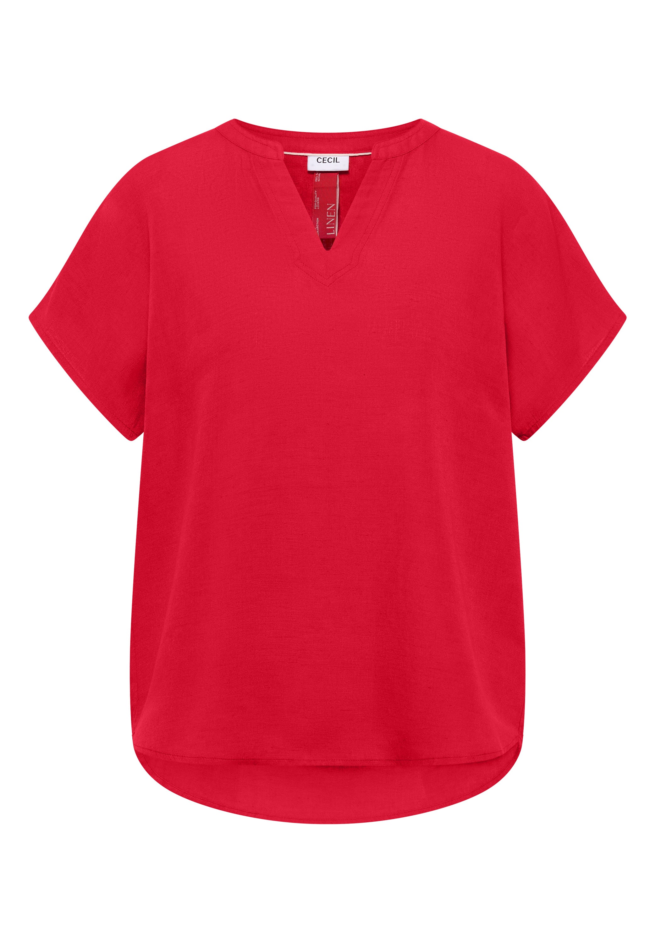 Dropped Shoulder Bluse aus Leinenmix