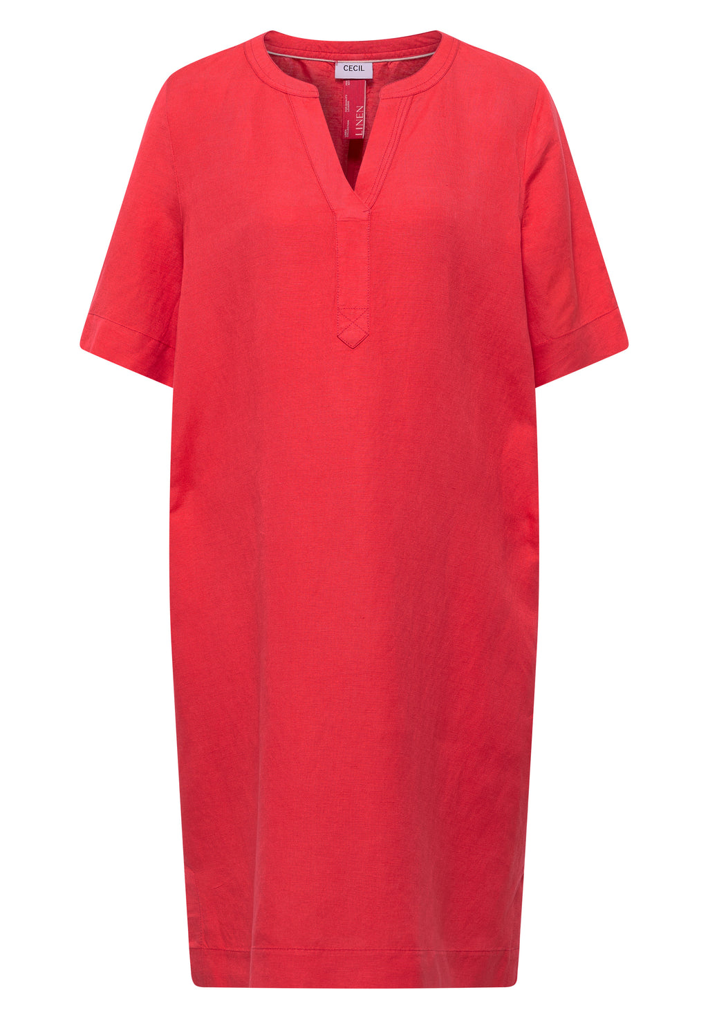 Knielanges Kleid aus Leinenmix