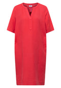 Knielanges Kleid aus Leinenmix