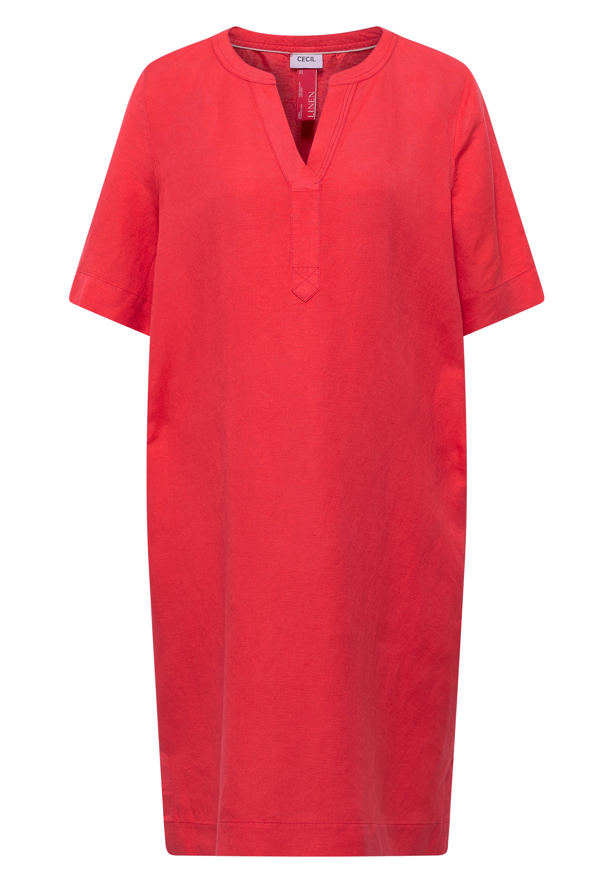 Knielanges Kleid aus Leinenmix