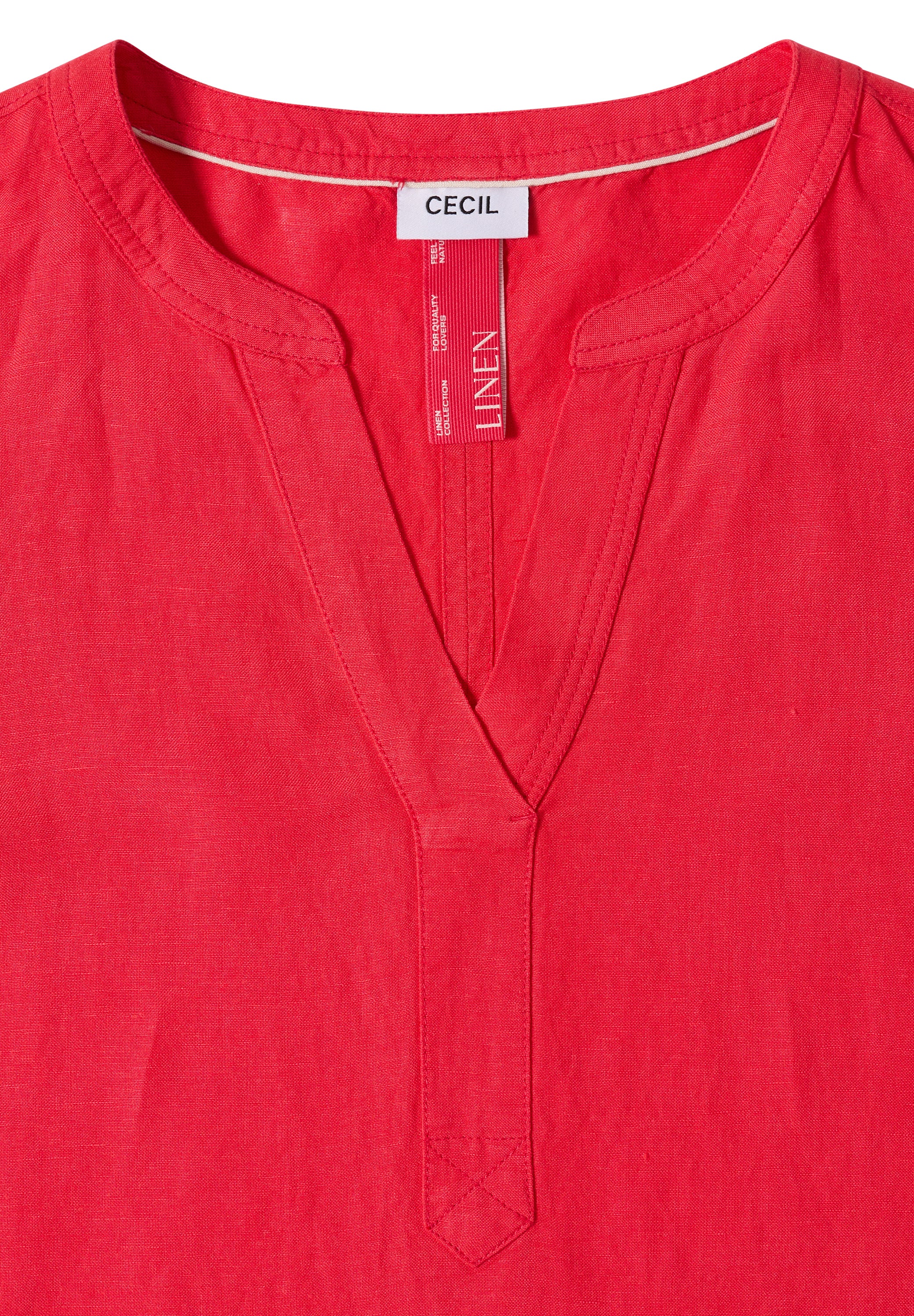 Knielanges Kleid aus Leinenmix
