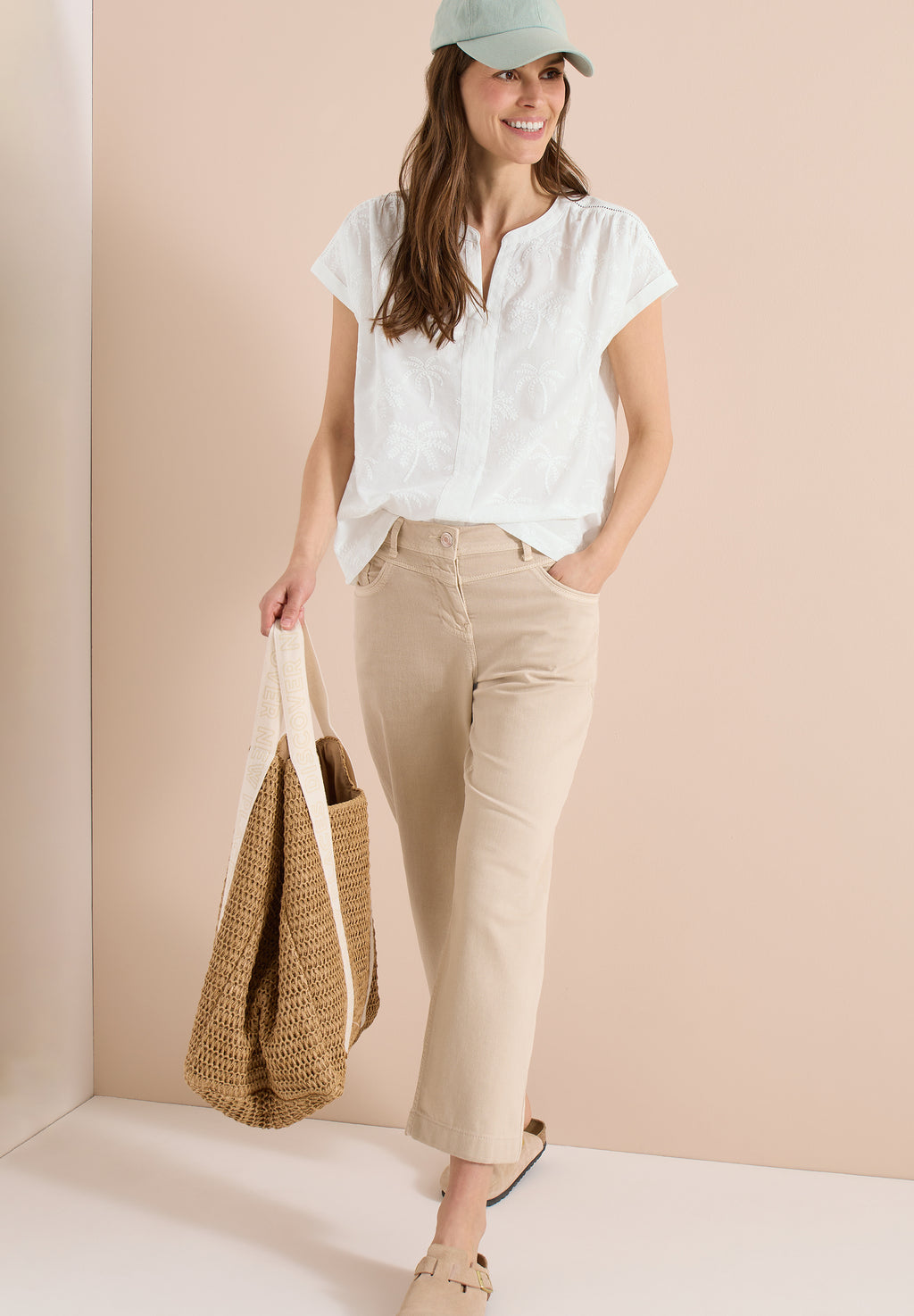 Dropped Shoulder Bluse mit Embroidery