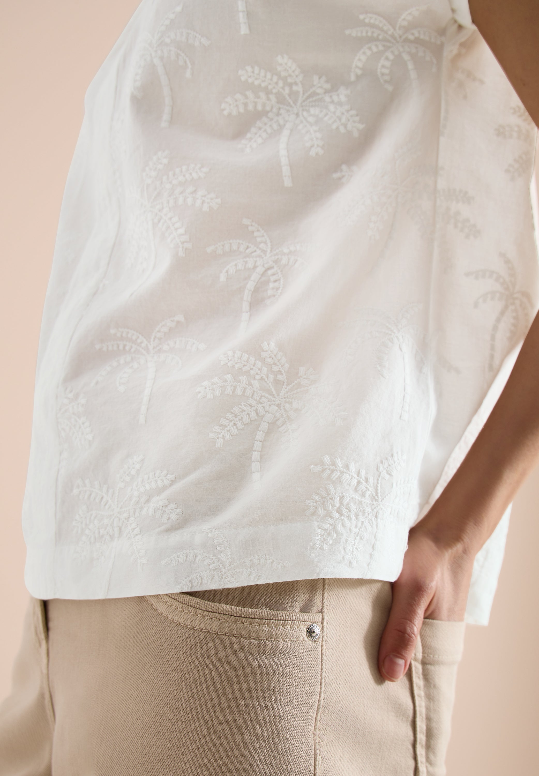 Dropped Shoulder Bluse mit Embroidery