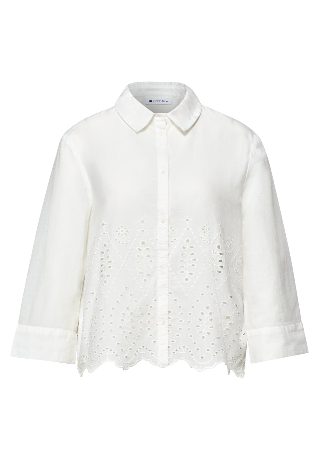 3/4-Arm Bluse mit Shiffleydetails