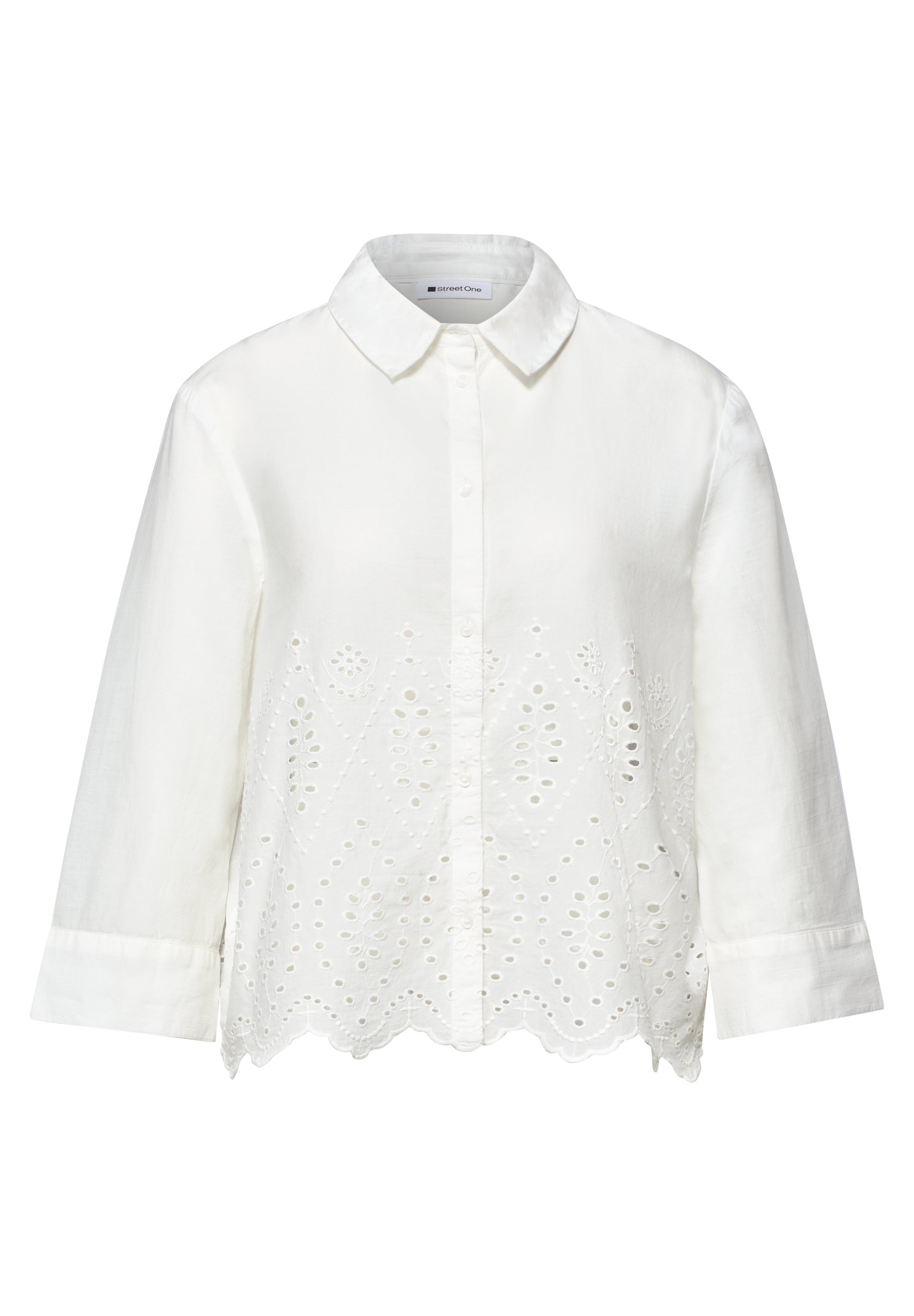 3/4-Arm Bluse mit Shiffleydetails
