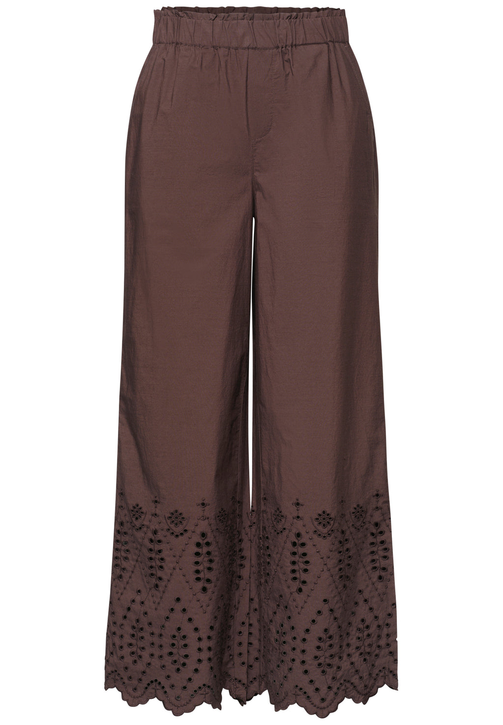 Wide Leg Hose mit Shiffley-Embroidery