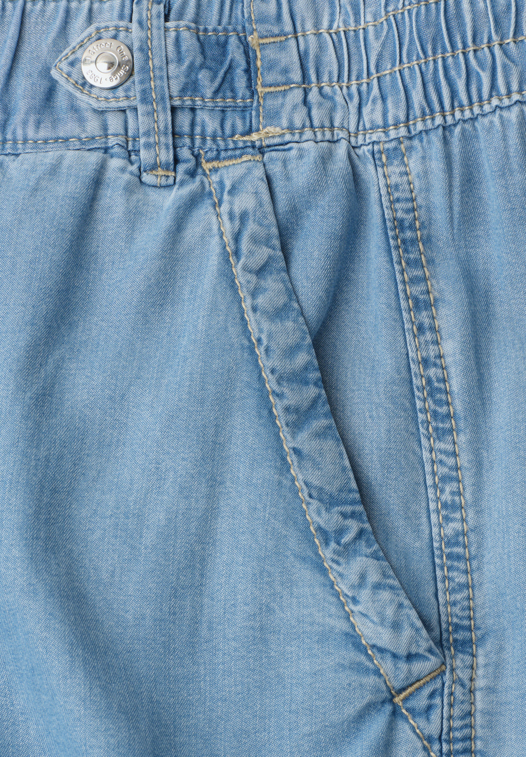High Waist Wide Leg Hose mit Knopfdetails