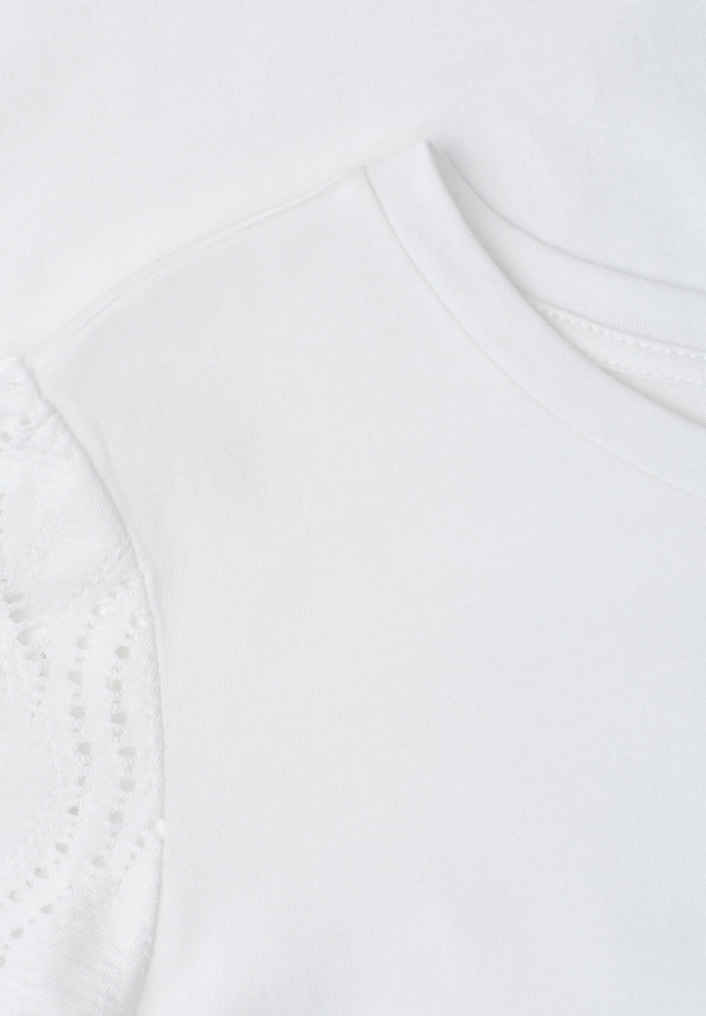 T-Shirt mit Rundhals und Spitzenärmeln