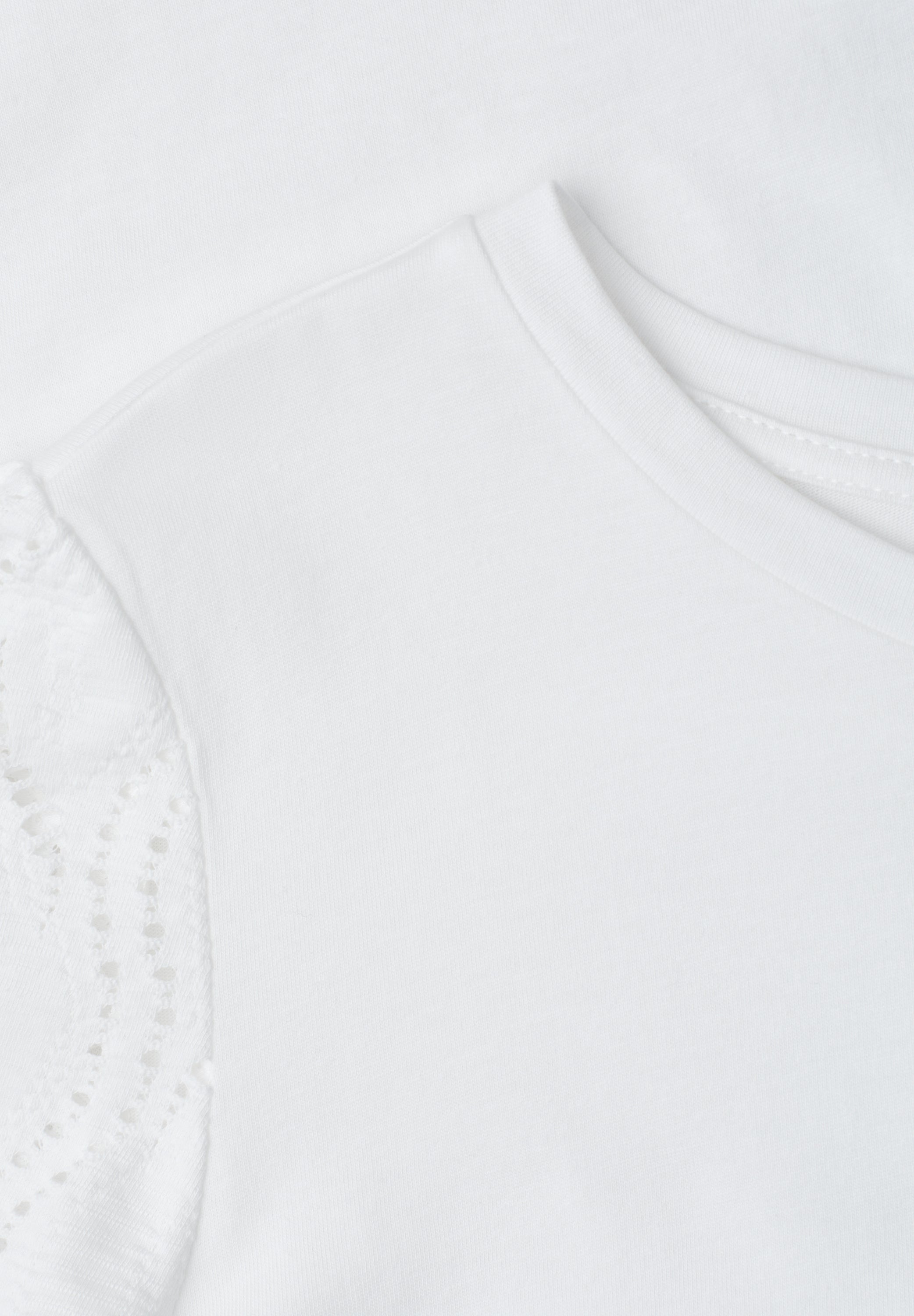 T-Shirt mit Rundhals und Spitzenärmeln
