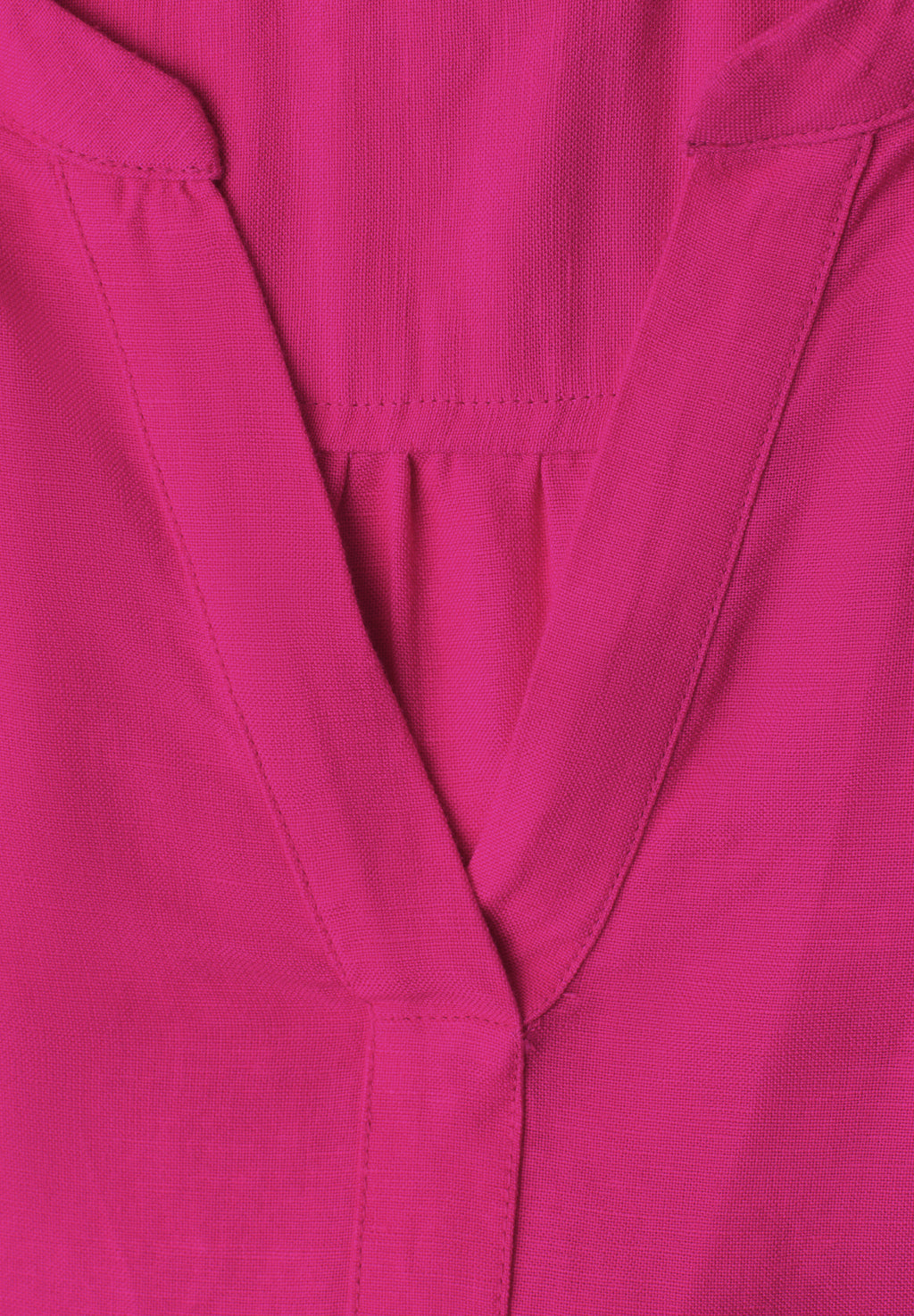 3/4-Arm Bluse aus Leinenmix mit Split Neck