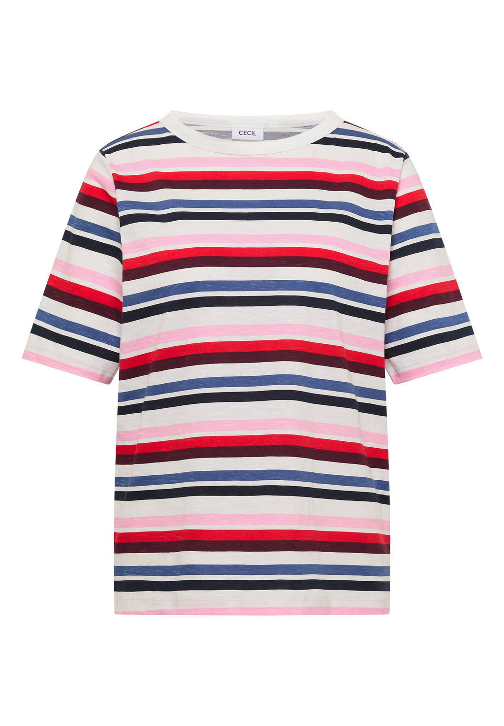 Kurzarm Shirt mit Multicolor Streifen