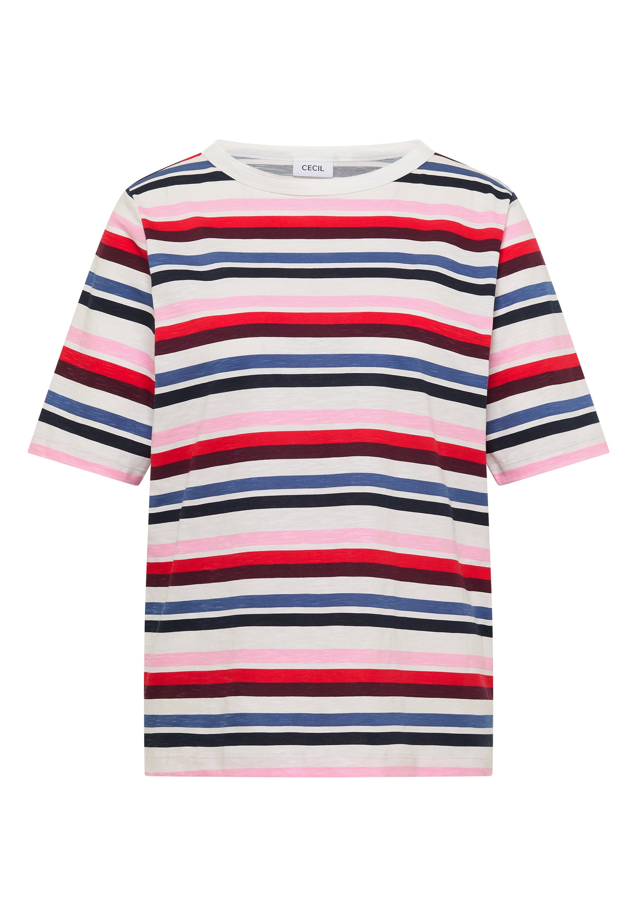 Kurzarm Shirt mit Multicolor Streifen