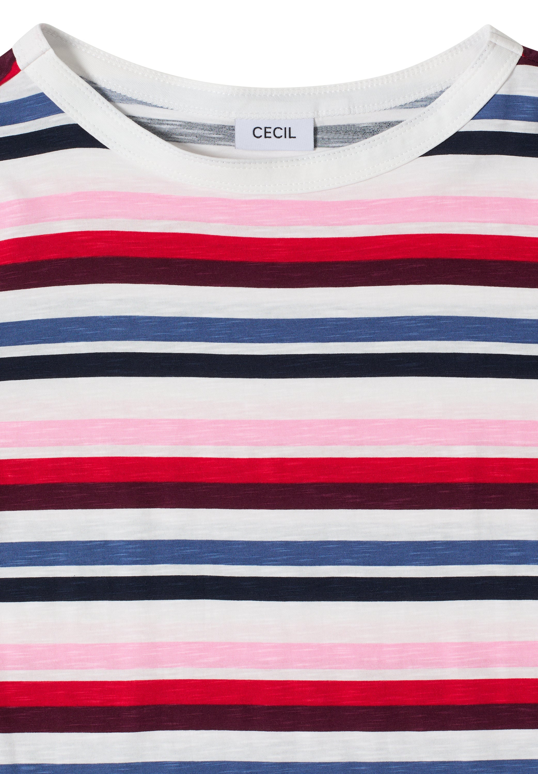 Kurzarm Shirt mit Multicolor Streifen