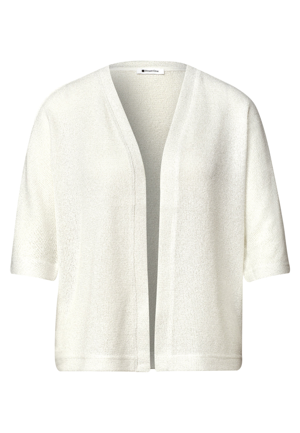Kurzarm Jacke im Strick-Look mit Glitzer