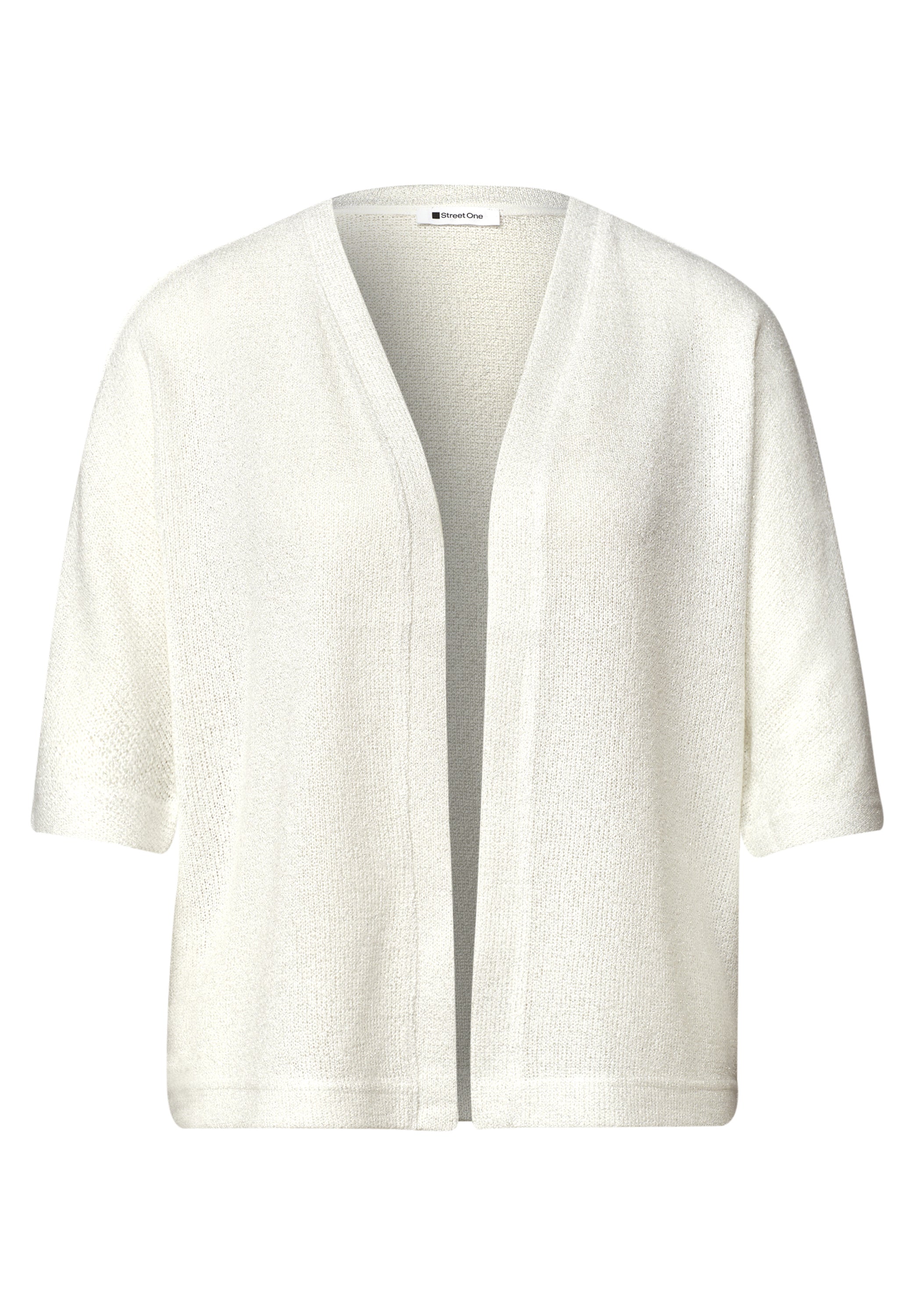 Kurzarm Jacke im Strick-Look mit Glitzer