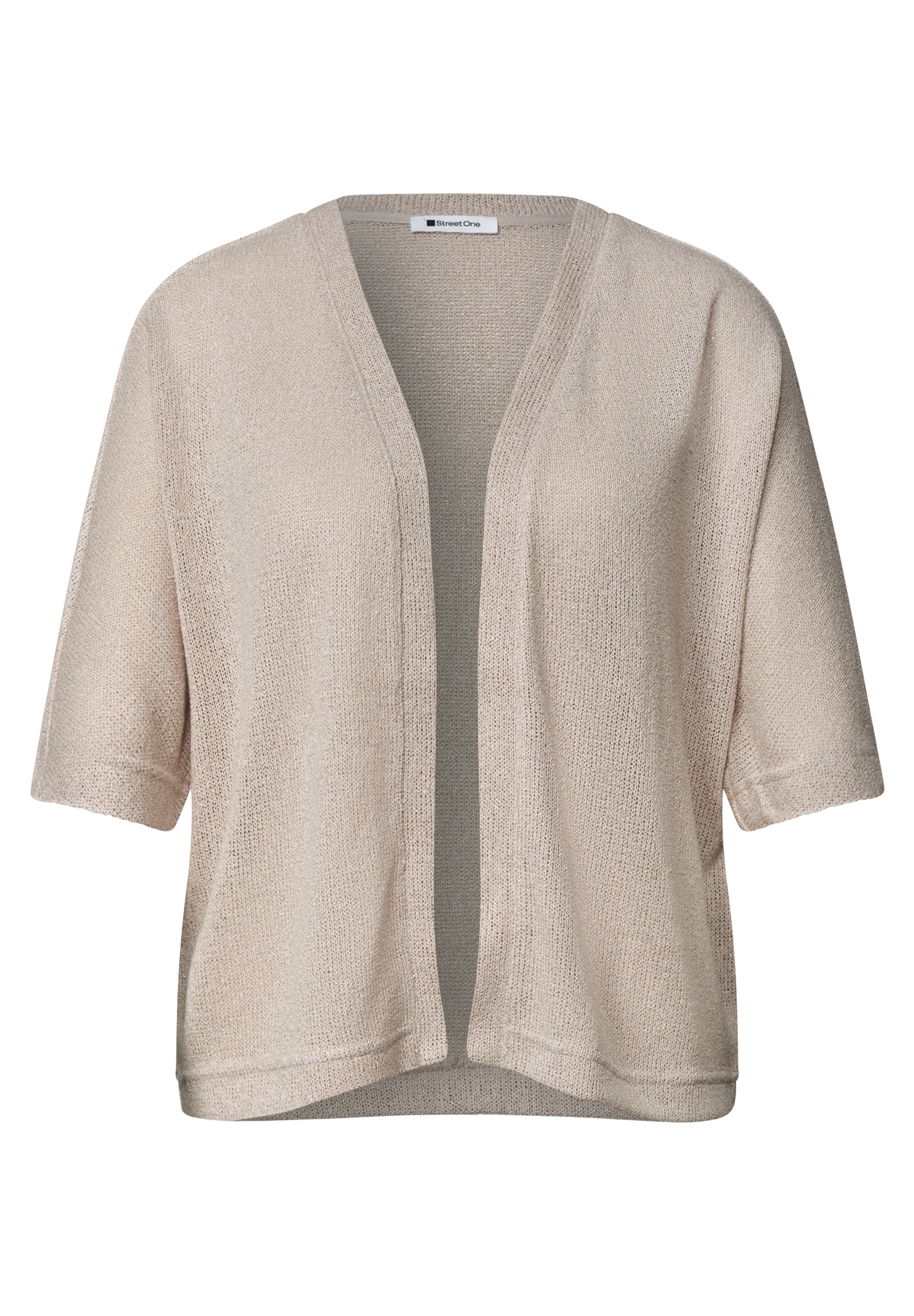 Kurzarm Jacke im Strick-Look mit Glitzer