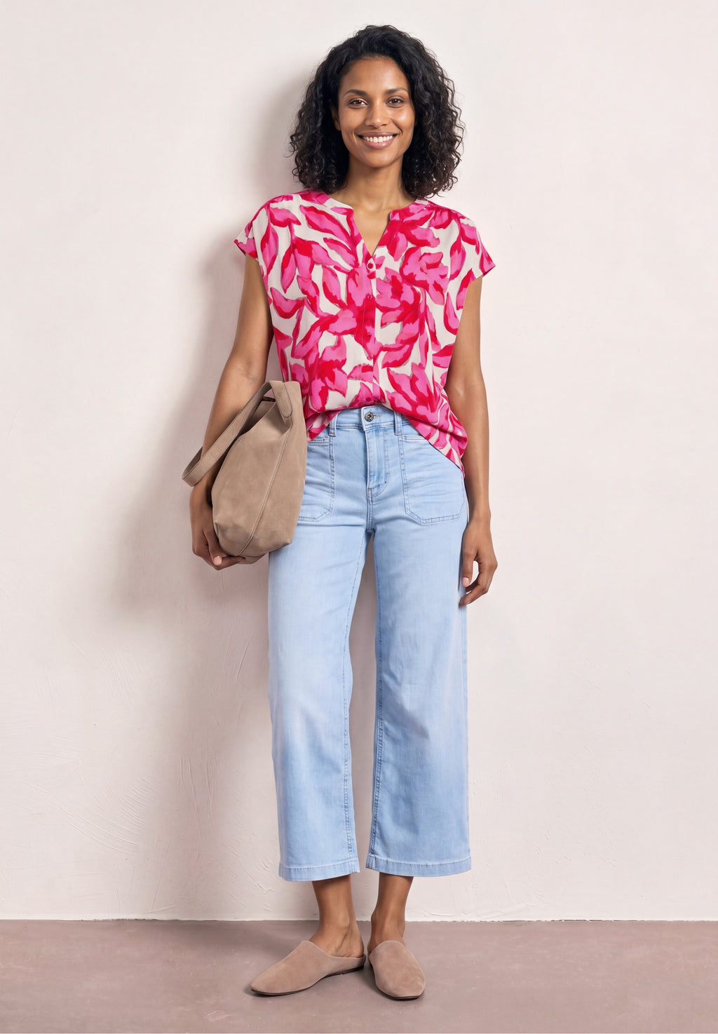 Shirt mit Knopfleiste und Print