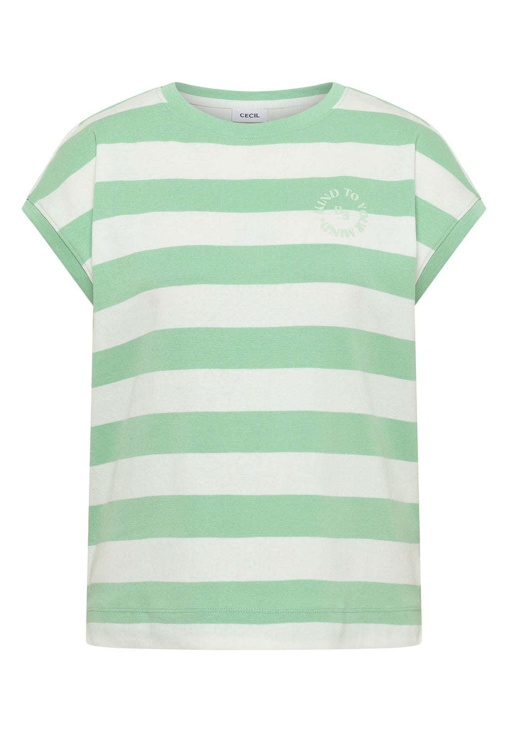 T-Shirt mit Streifen und Printdetail