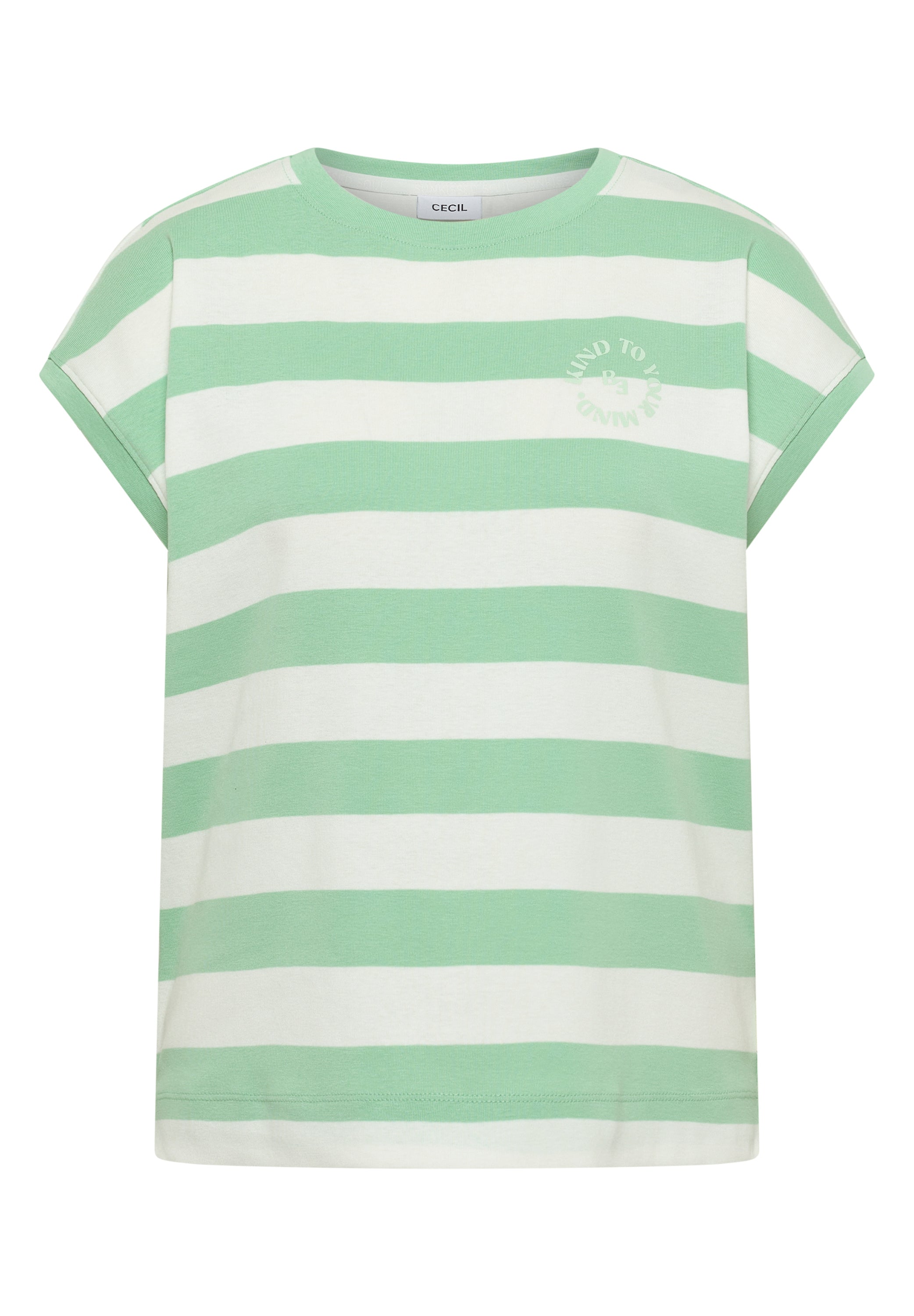 T-Shirt mit Streifen und Printdetail