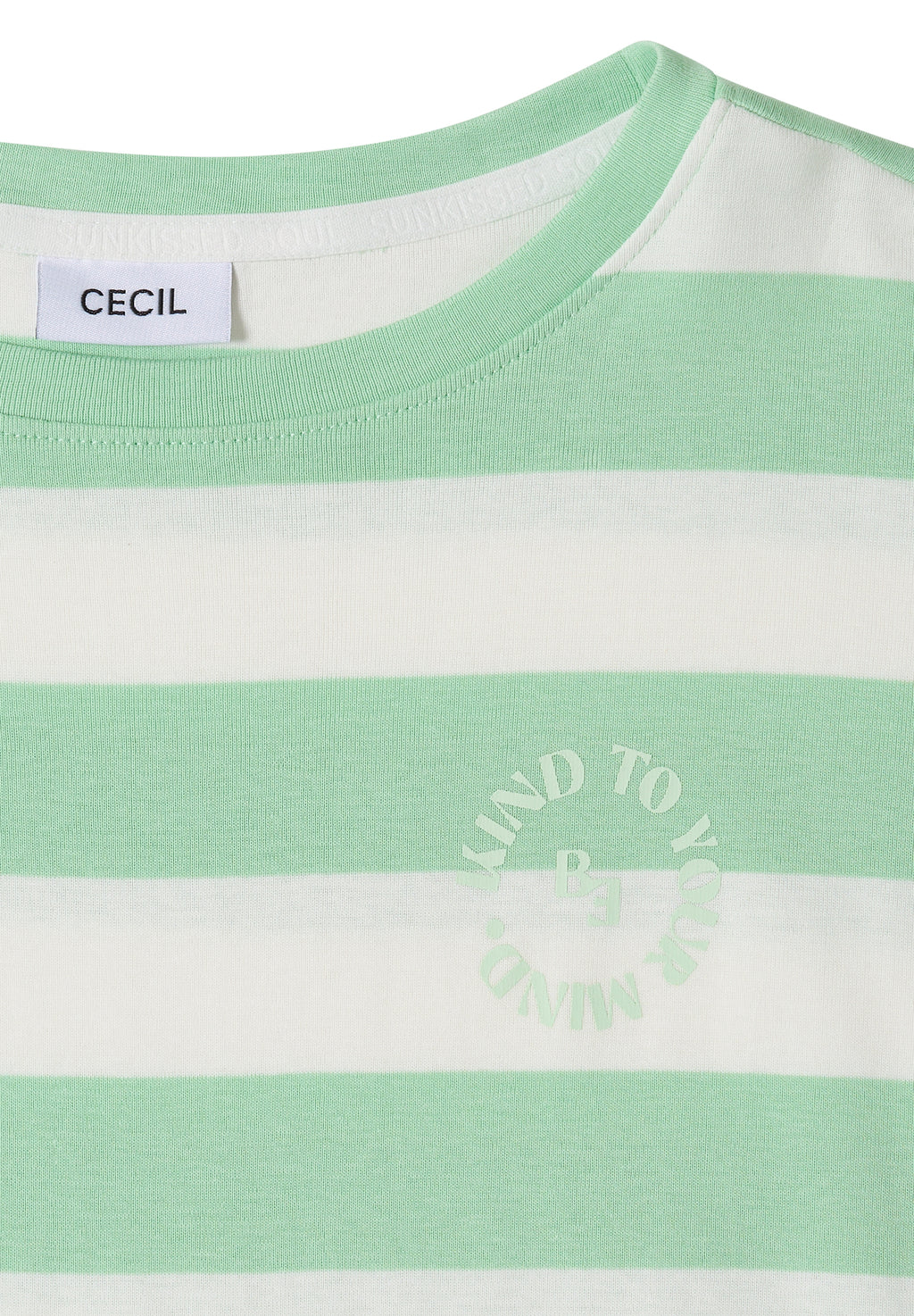 T-Shirt mit Streifen und Printdetail