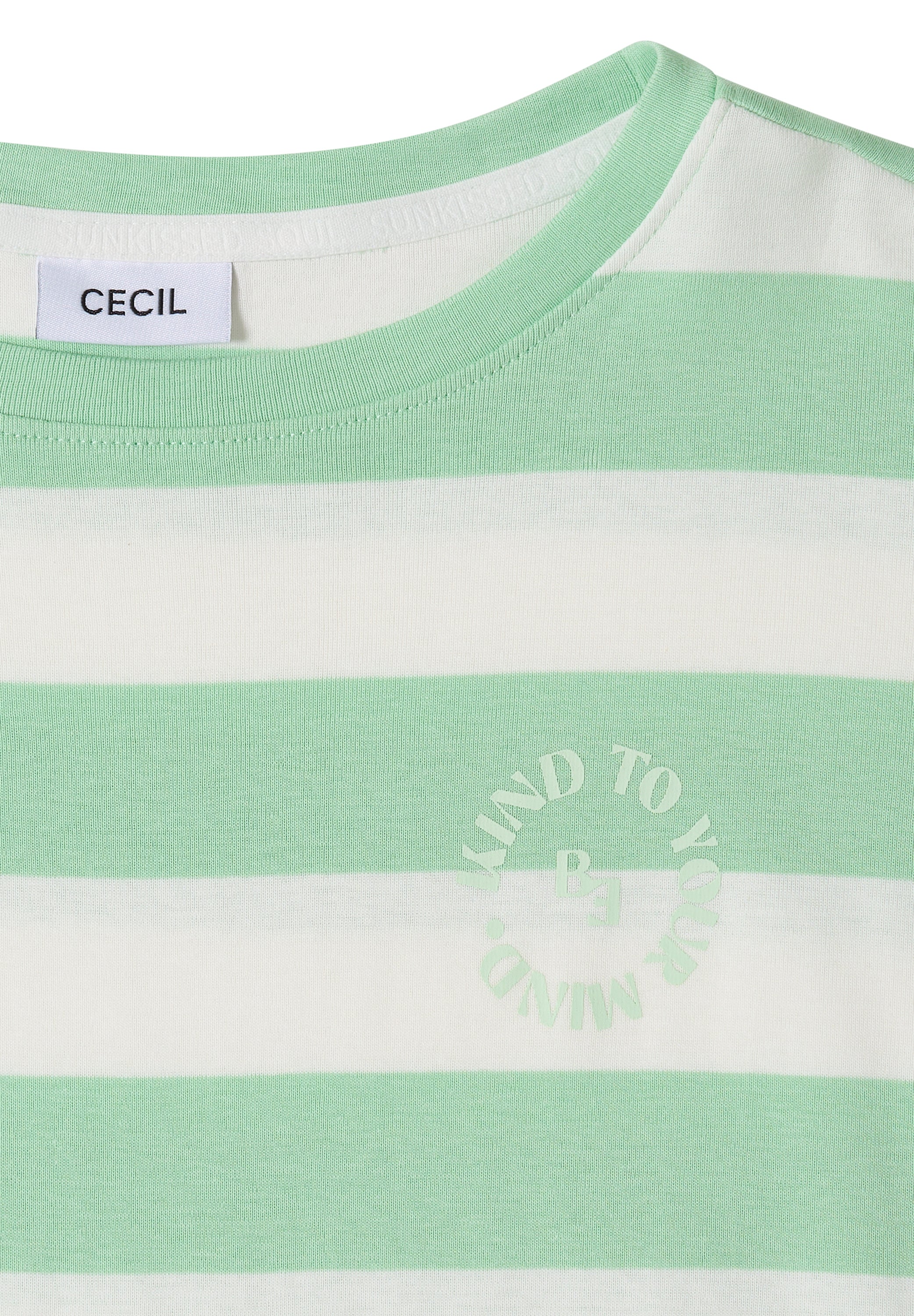 T-Shirt mit Streifen und Printdetail