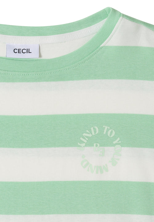 T-Shirt mit Streifen und Printdetail