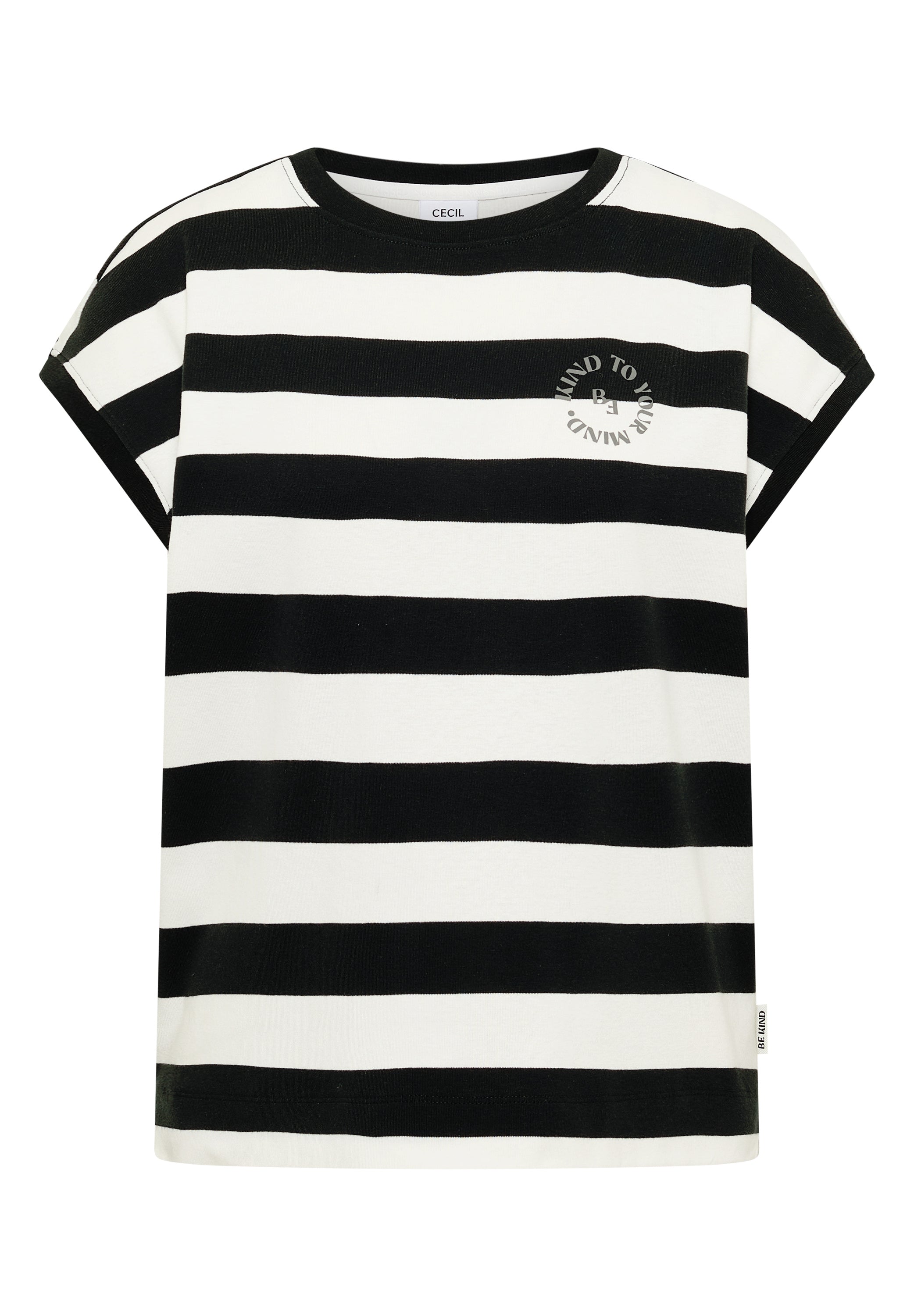 T-Shirt mit Streifen und Printdetail