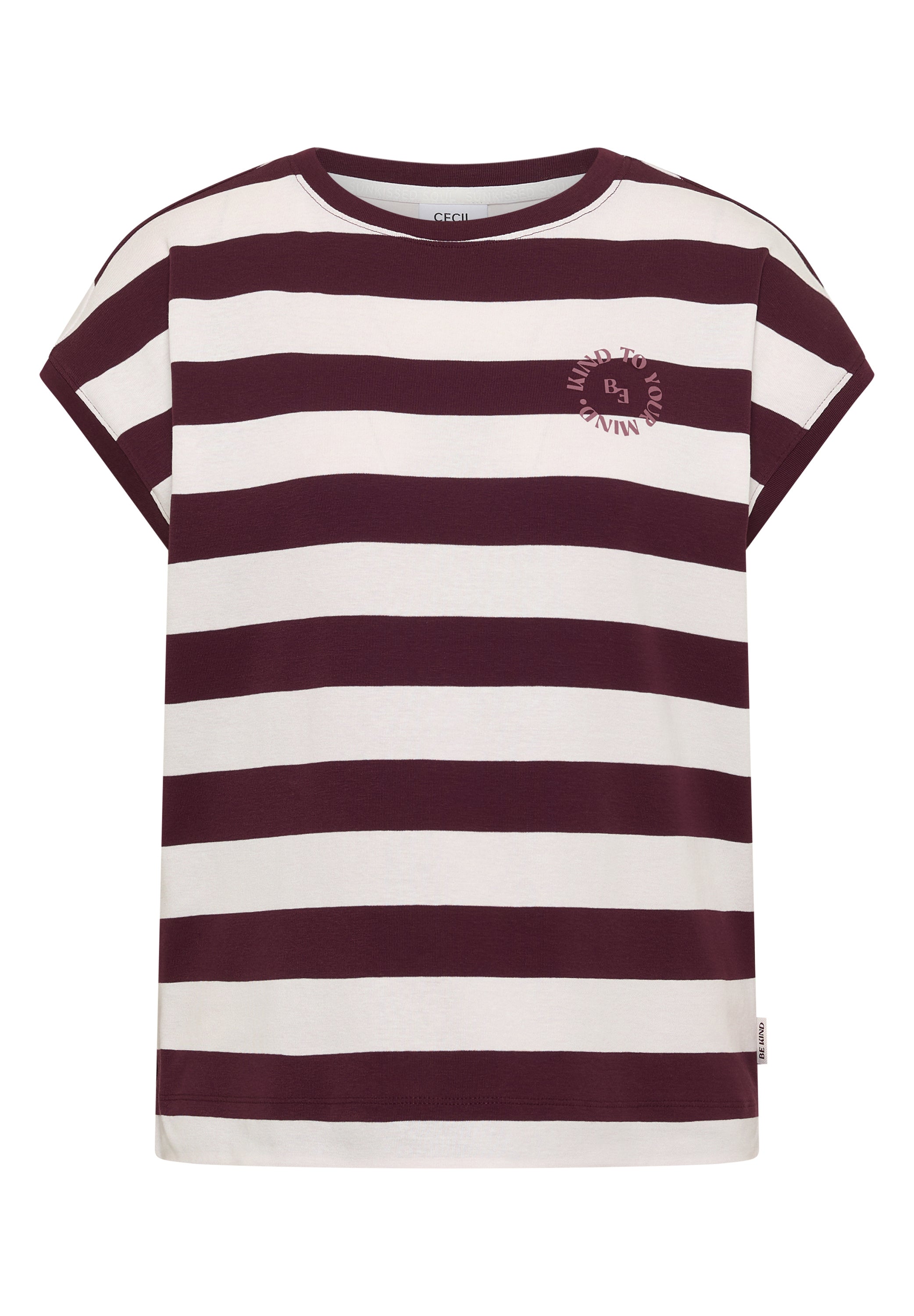 T-Shirt mit Streifen und Printdetail